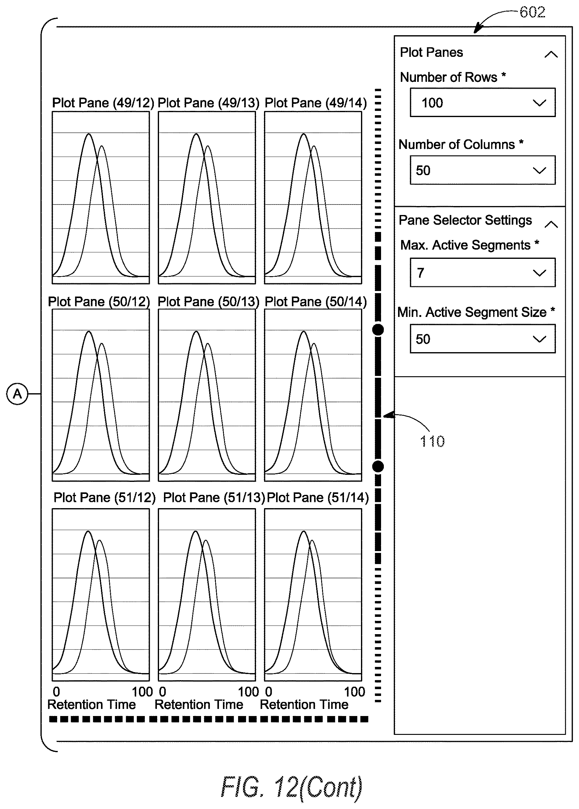 Patent US12613611 Figure 16 – Linear and non-linear range-based plot pane selection