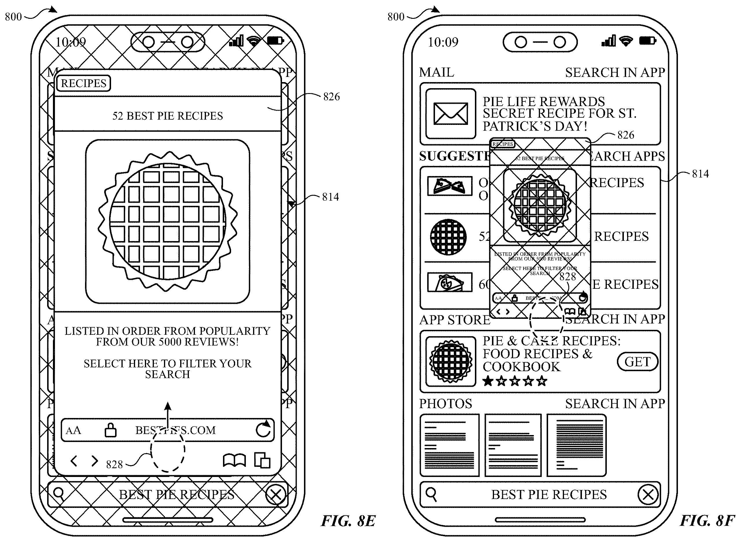 Patent US12613621 Figure 15 – Search to application user interface transitions