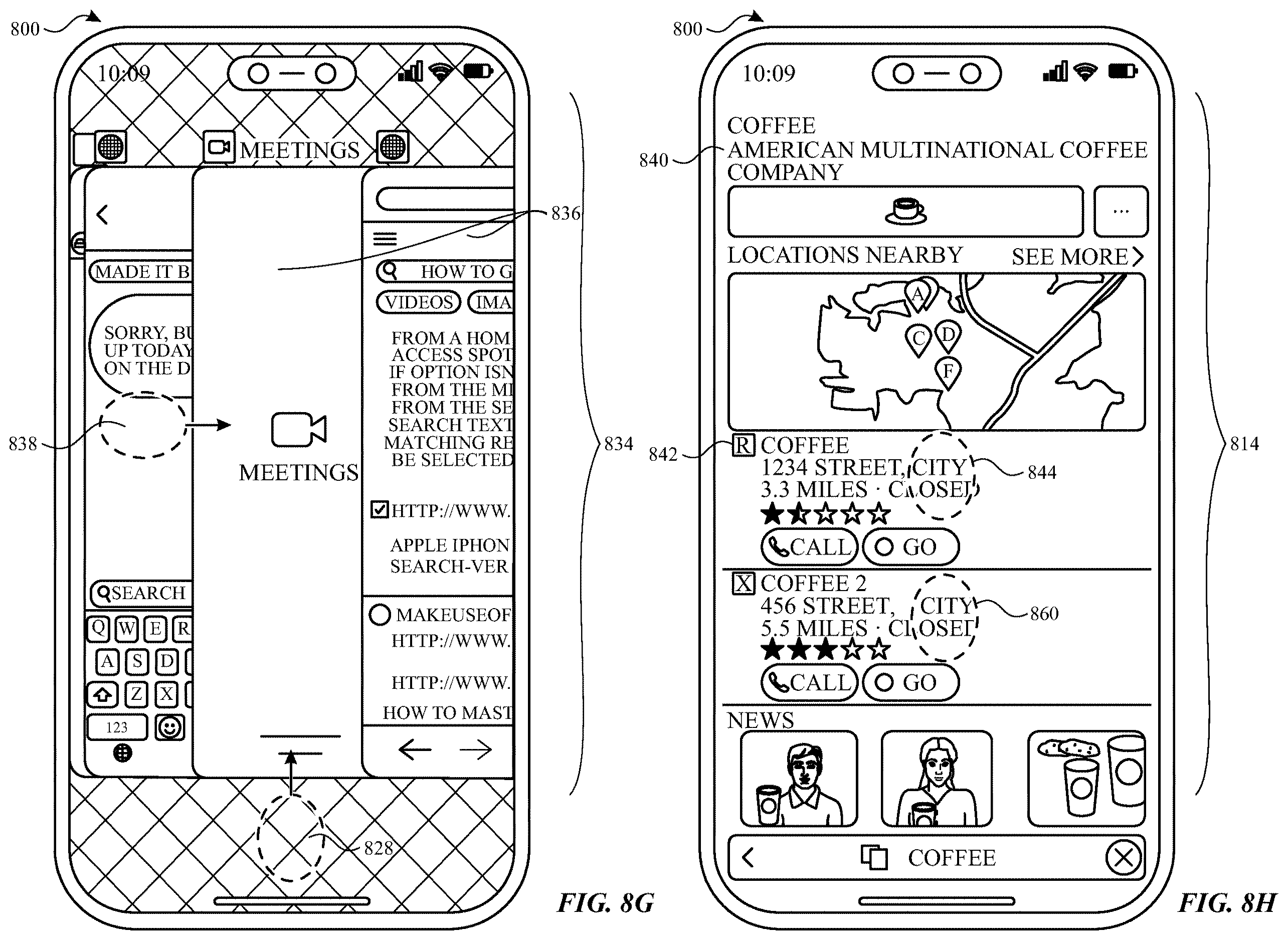 Patent US12613621 Figure 16 – Search to application user interface transitions