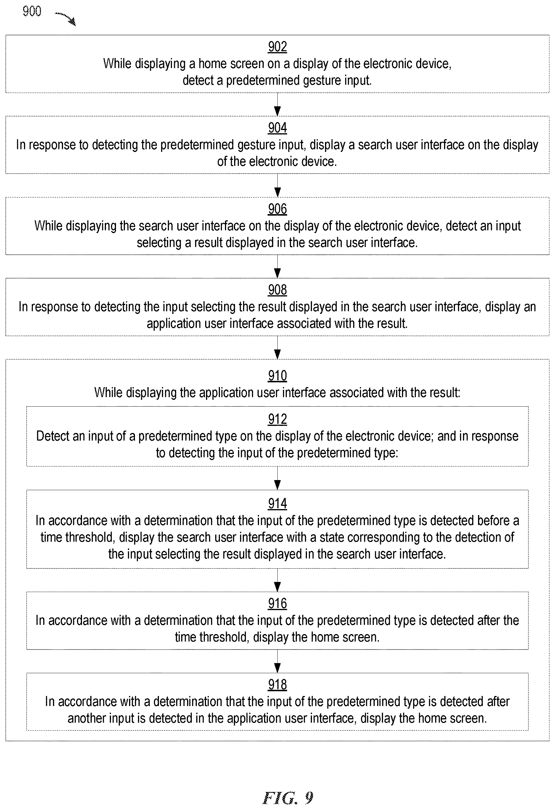 Patent US12613621 Figure 19 – Search to application user interface transitions