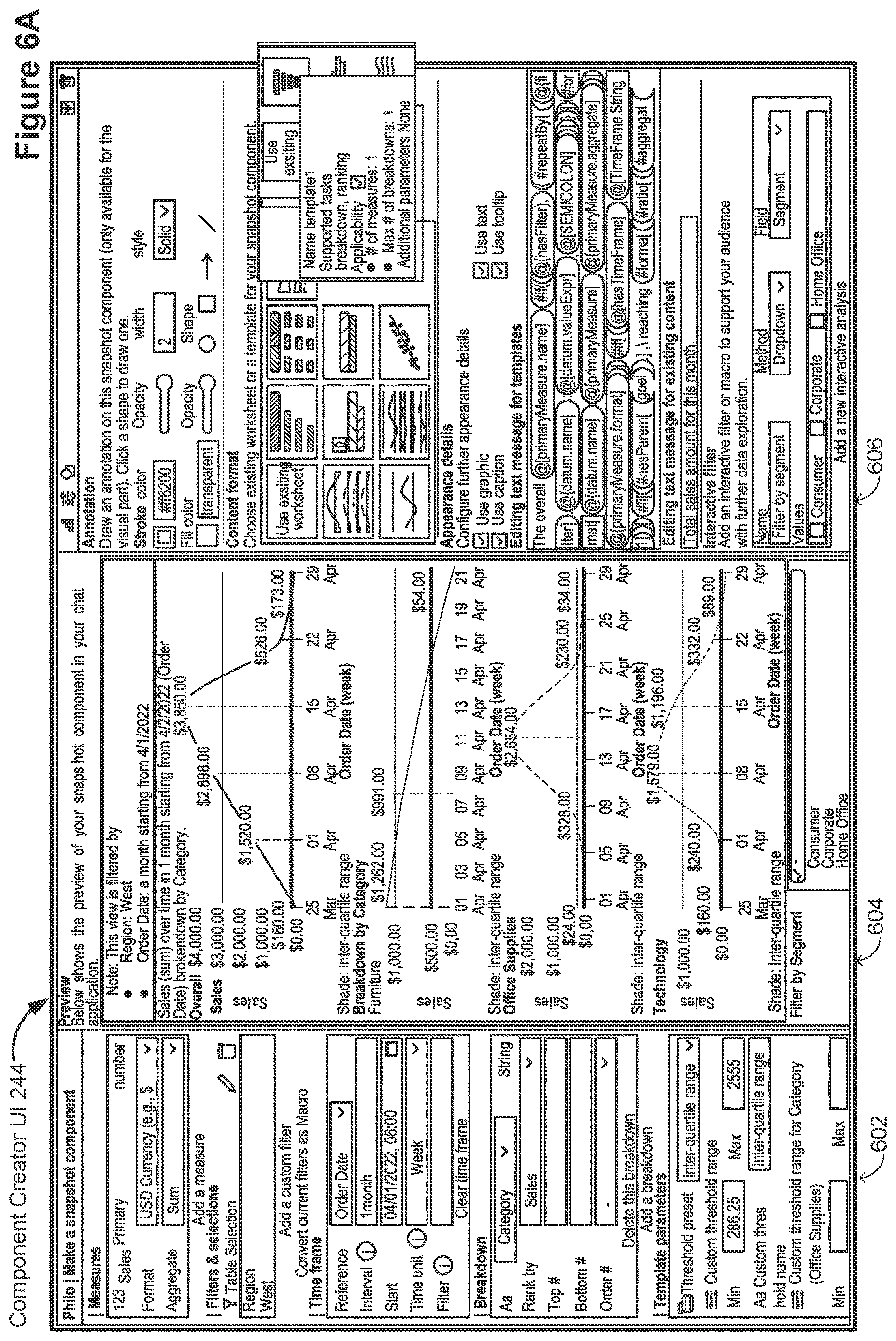 Patent US12613625 Figure 9 – Retargeting dashboard content as interactive data snapshots for collaboration platforms