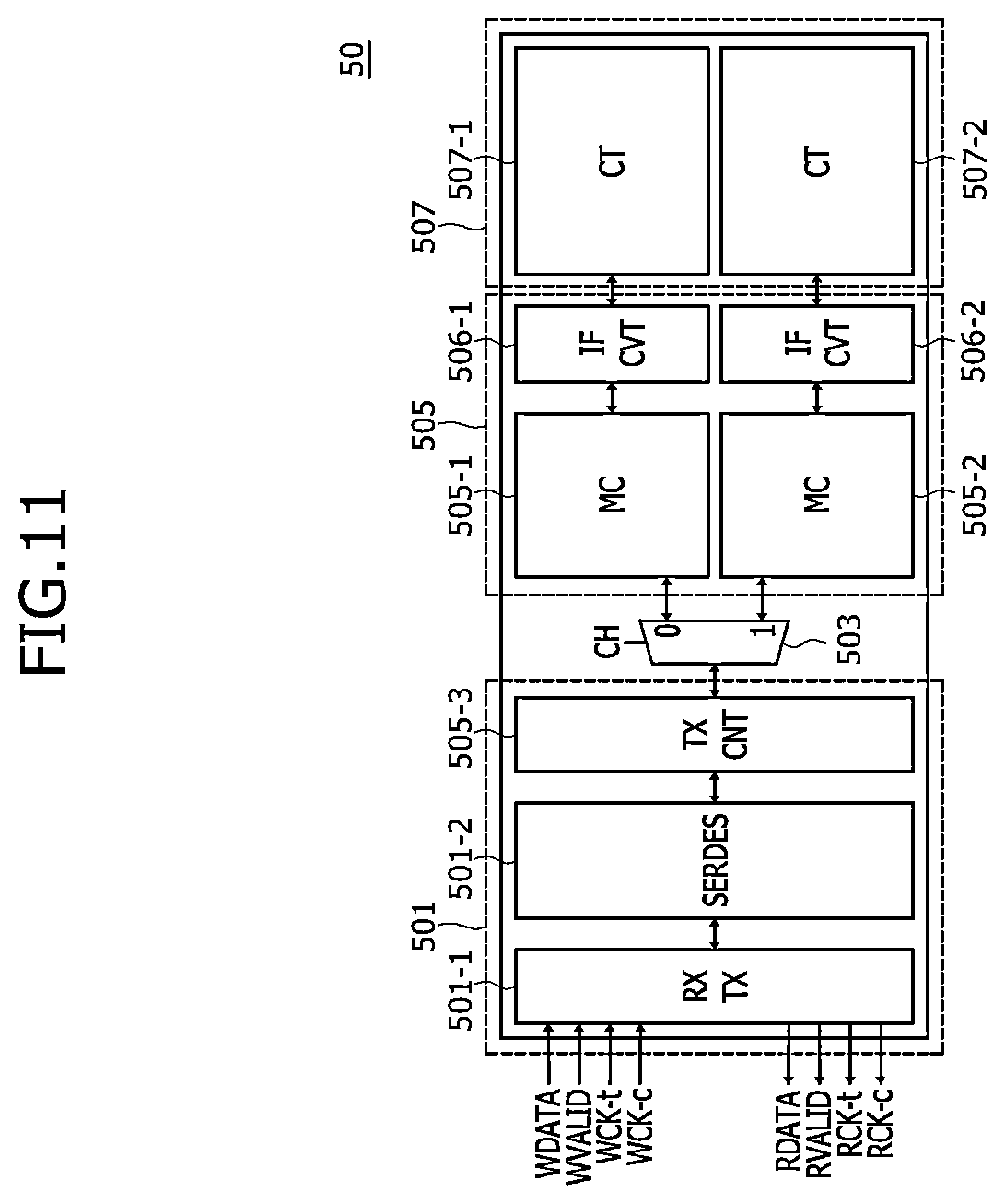 Patent US12613631 Figure 11 – Stack memory devices configured to communicate via packets