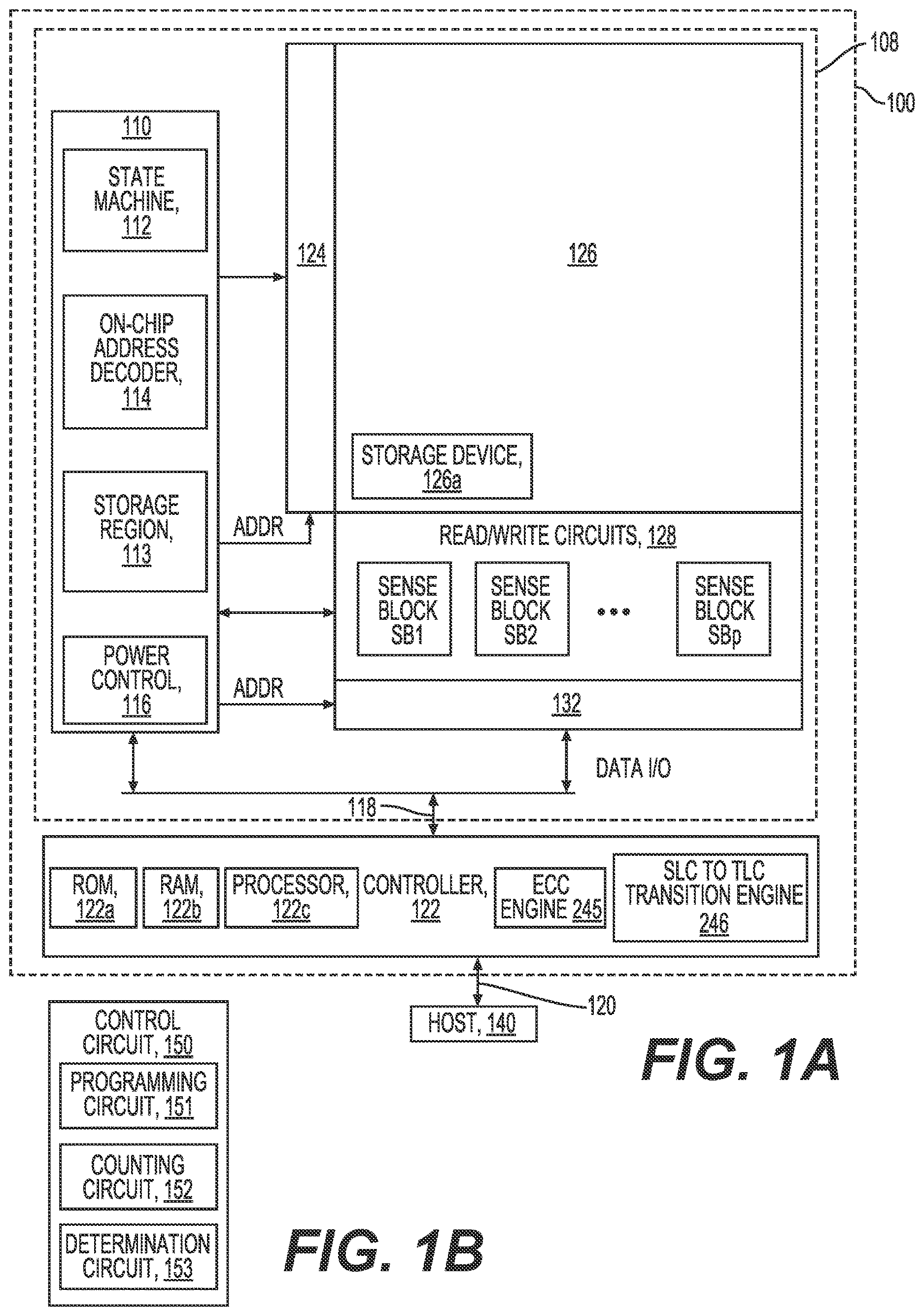 Patent US12613639 Figure 1 – Techniques for operating hybrid blocks in a memory device