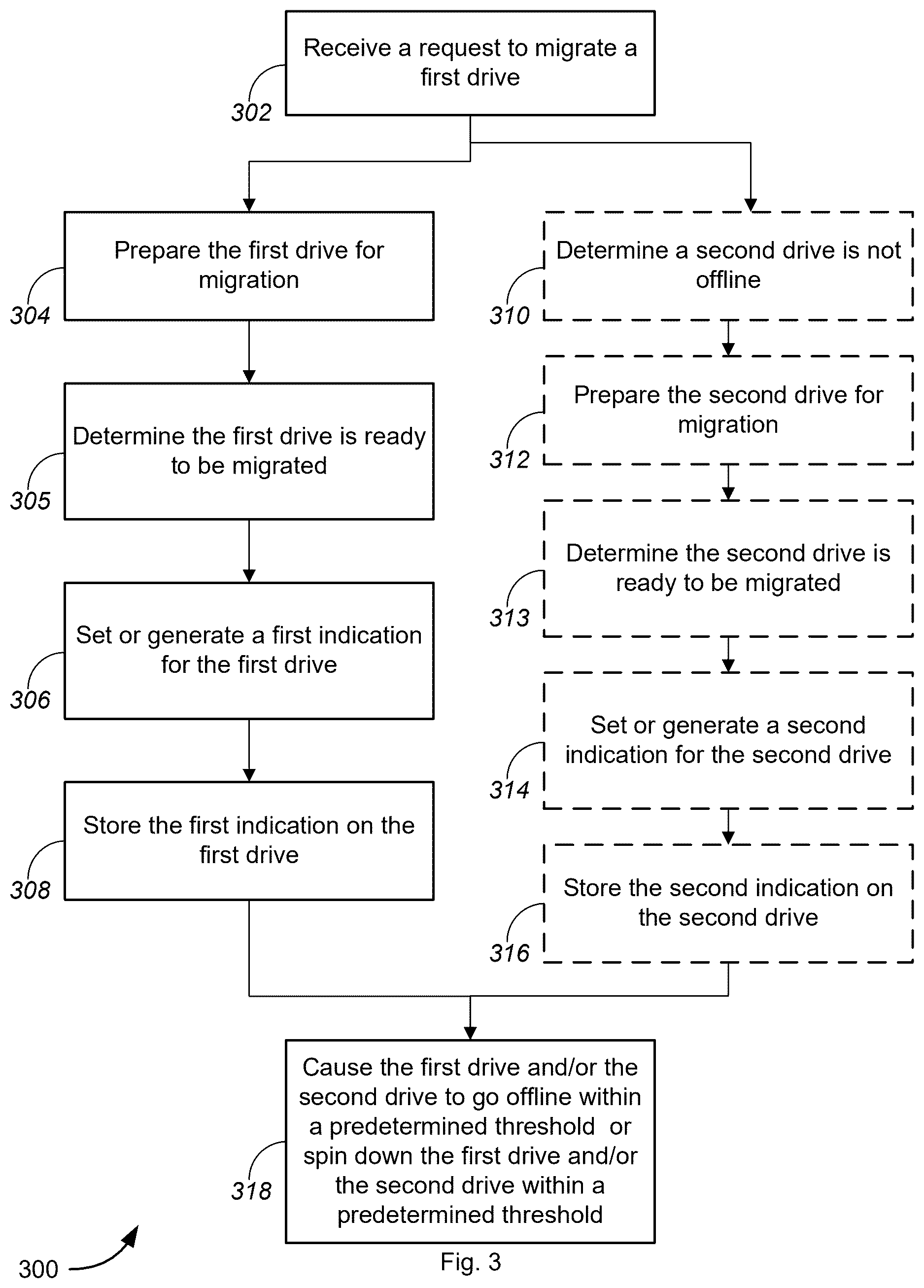 Patent US12613650 Figure 3 – Safe migration for raid devices