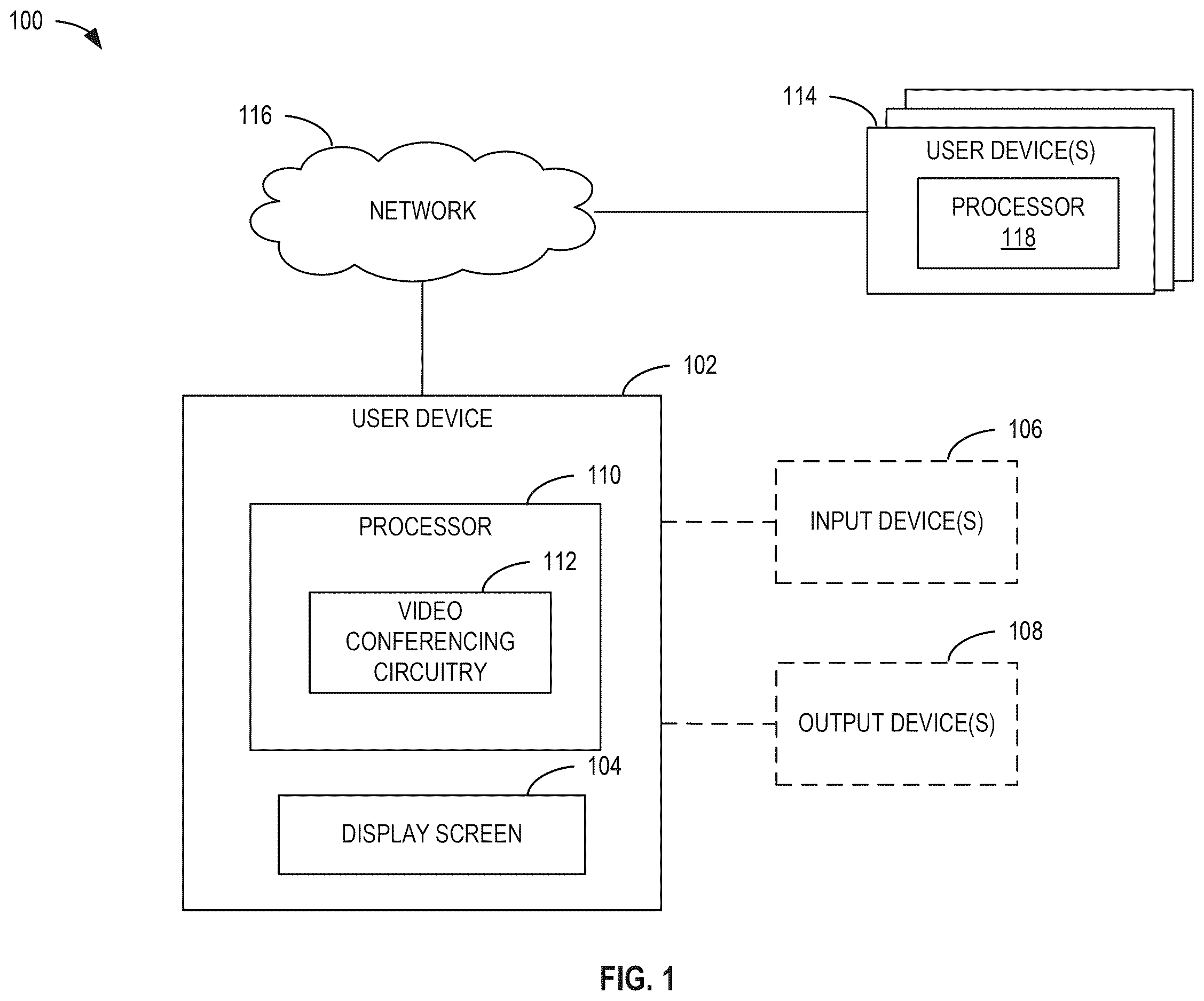 Patent US12613671 Figure 1 – Methods and apparatus to improve screen sharing based on identification of irrelevant video frames from interactive context