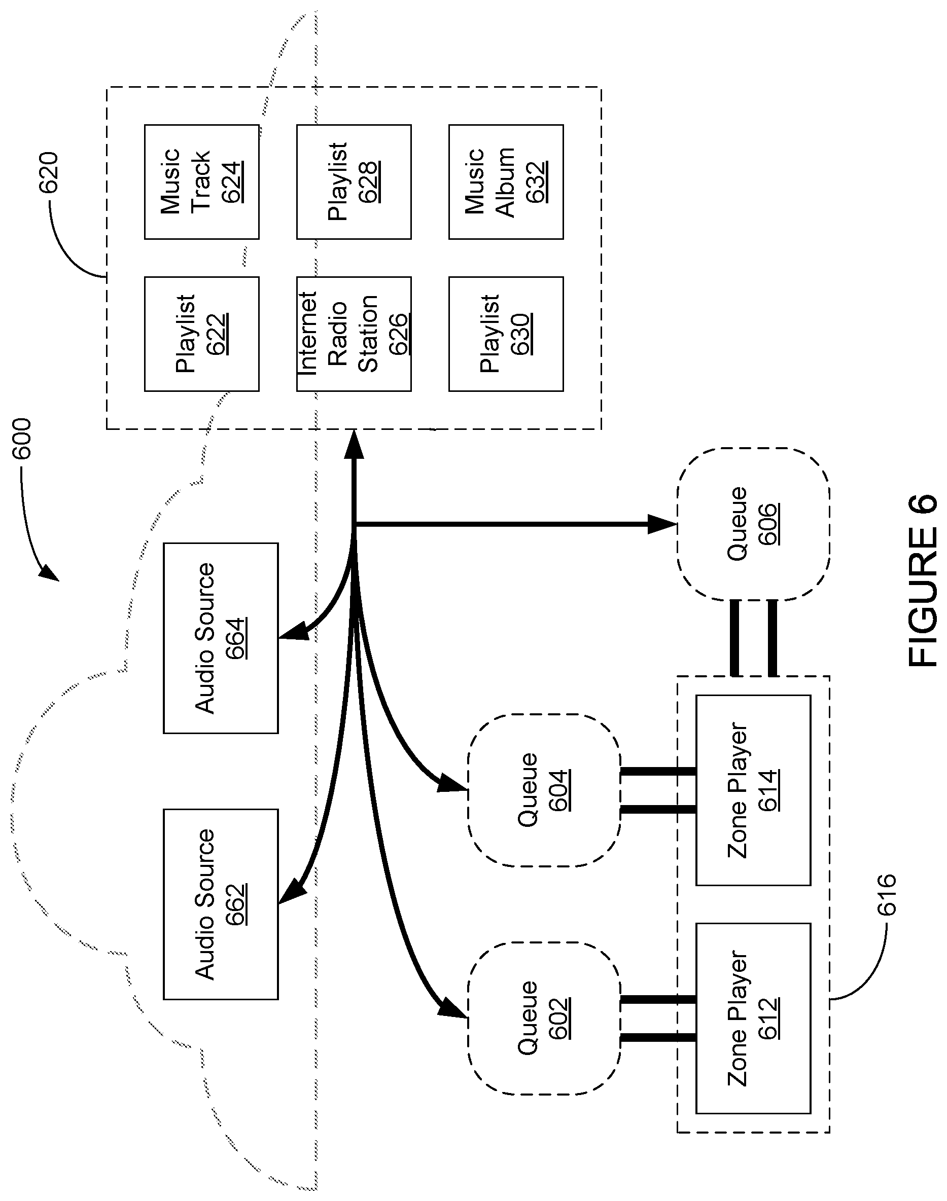 Patent US12613673 Figure 6 – Enabling components of a playback device
