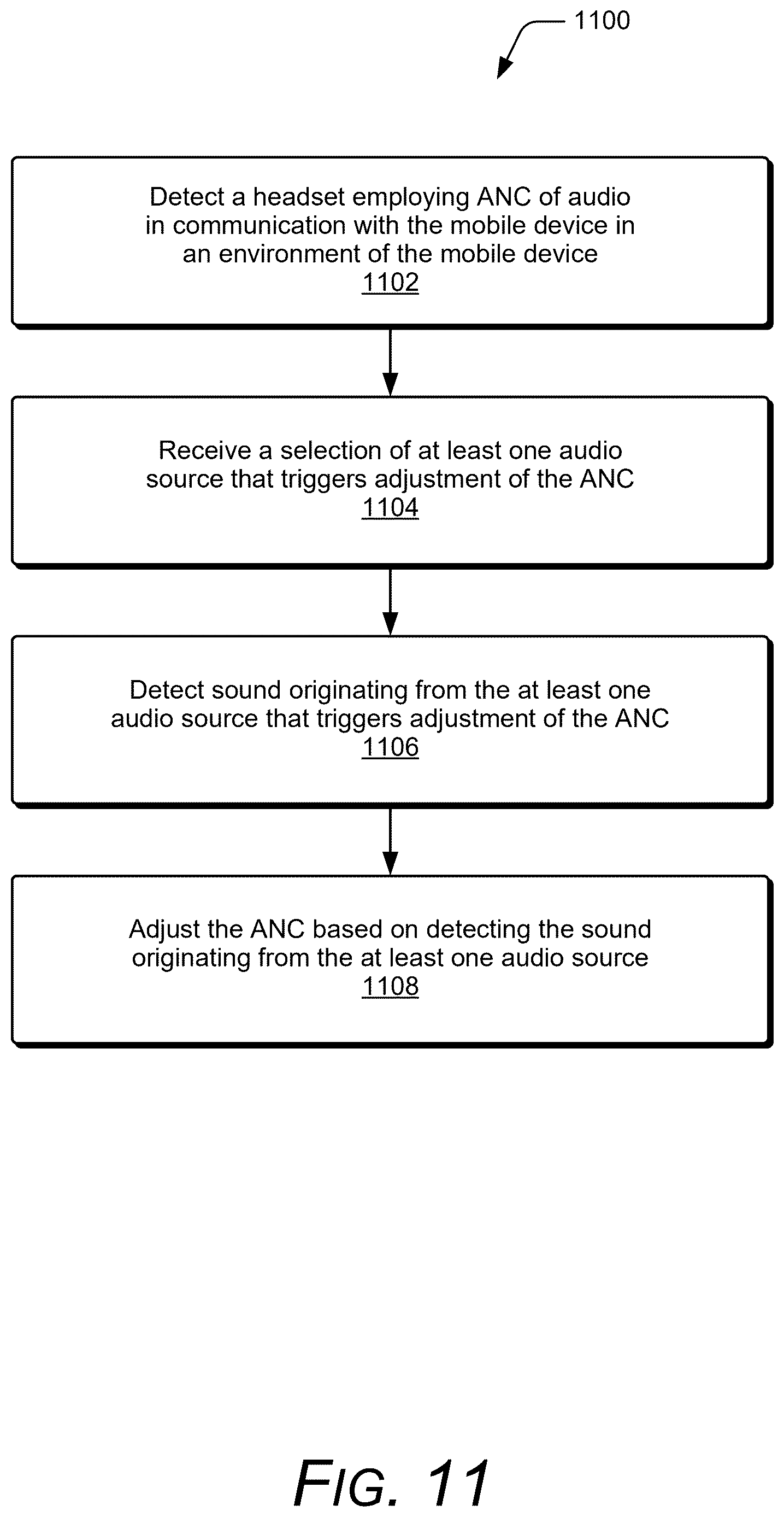 Patent US12613674 Figure 11 – Ending audio playback based on a trigger word