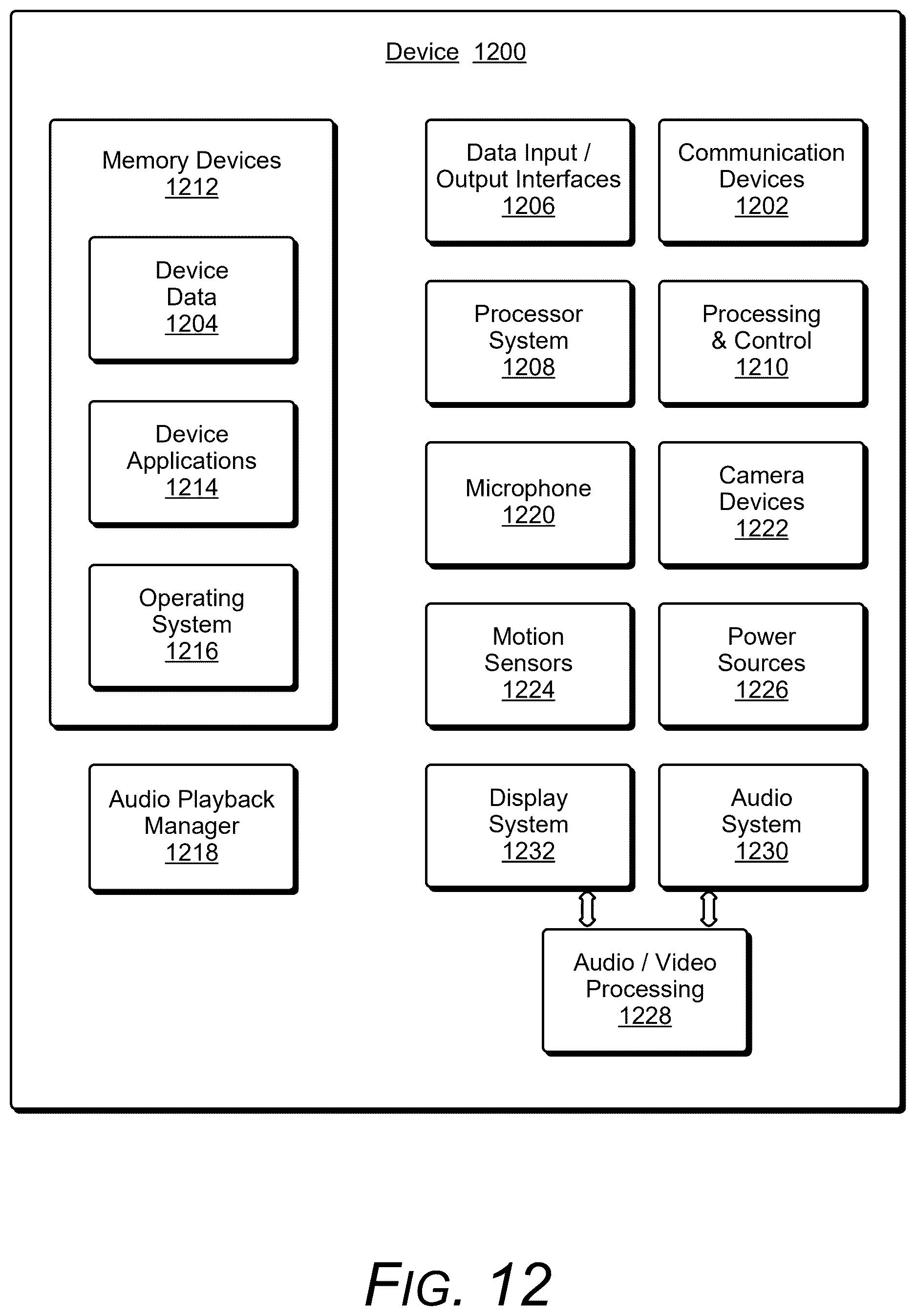 Patent US12613674 Figure 12 – Ending audio playback based on a trigger word