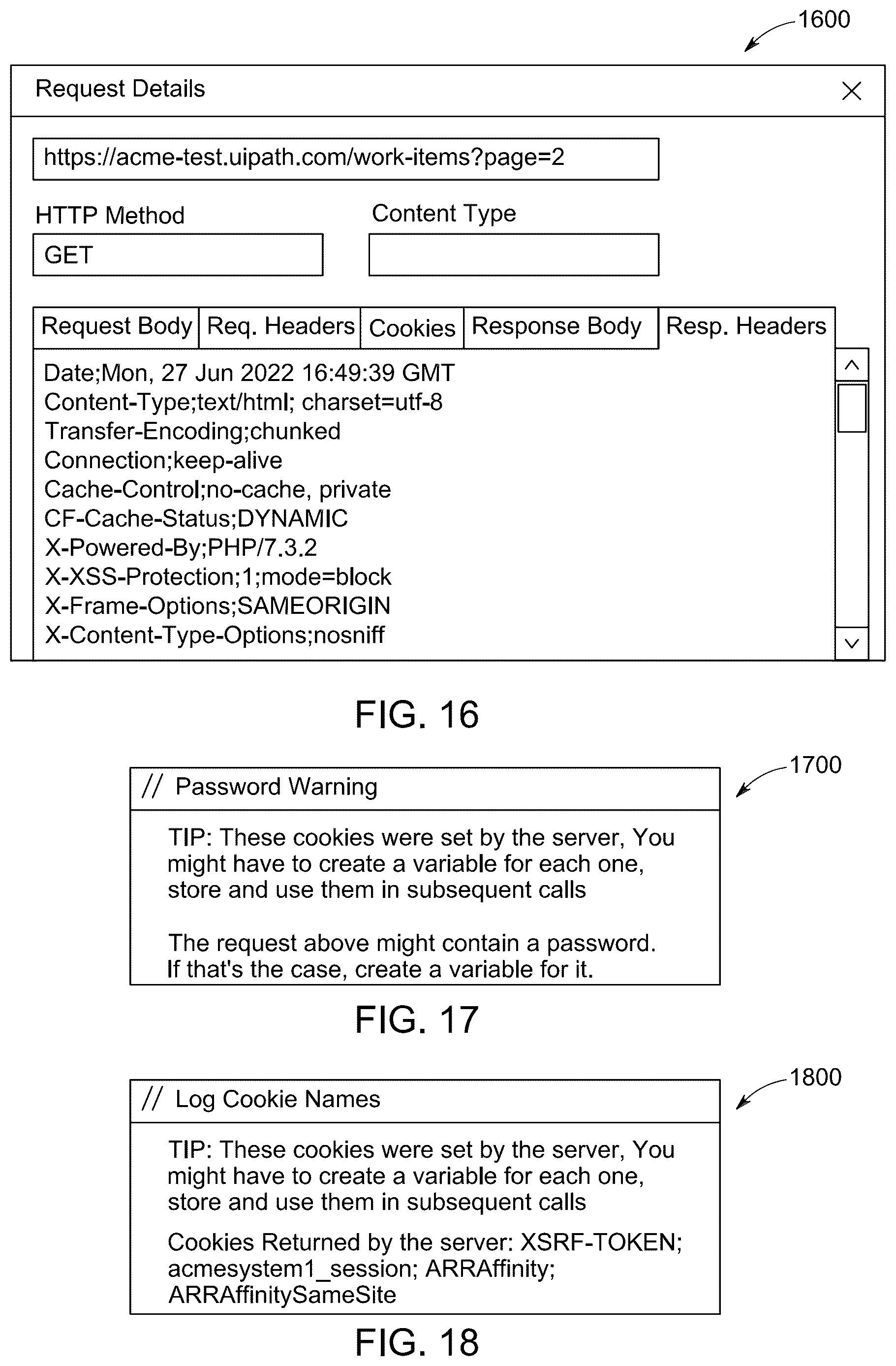 Patent US12613678 Figure 13 – Hypertext transfer protocol recorder of a robotic process automation workflow designer application