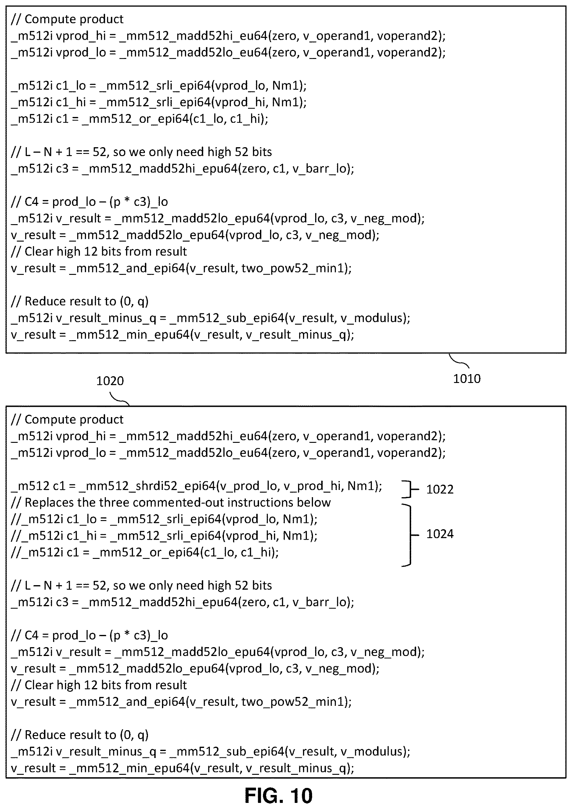 Patent US12613701 Figure 10 – Apparatus and method for vector packed concatenate and shift of specific portions of quadwords