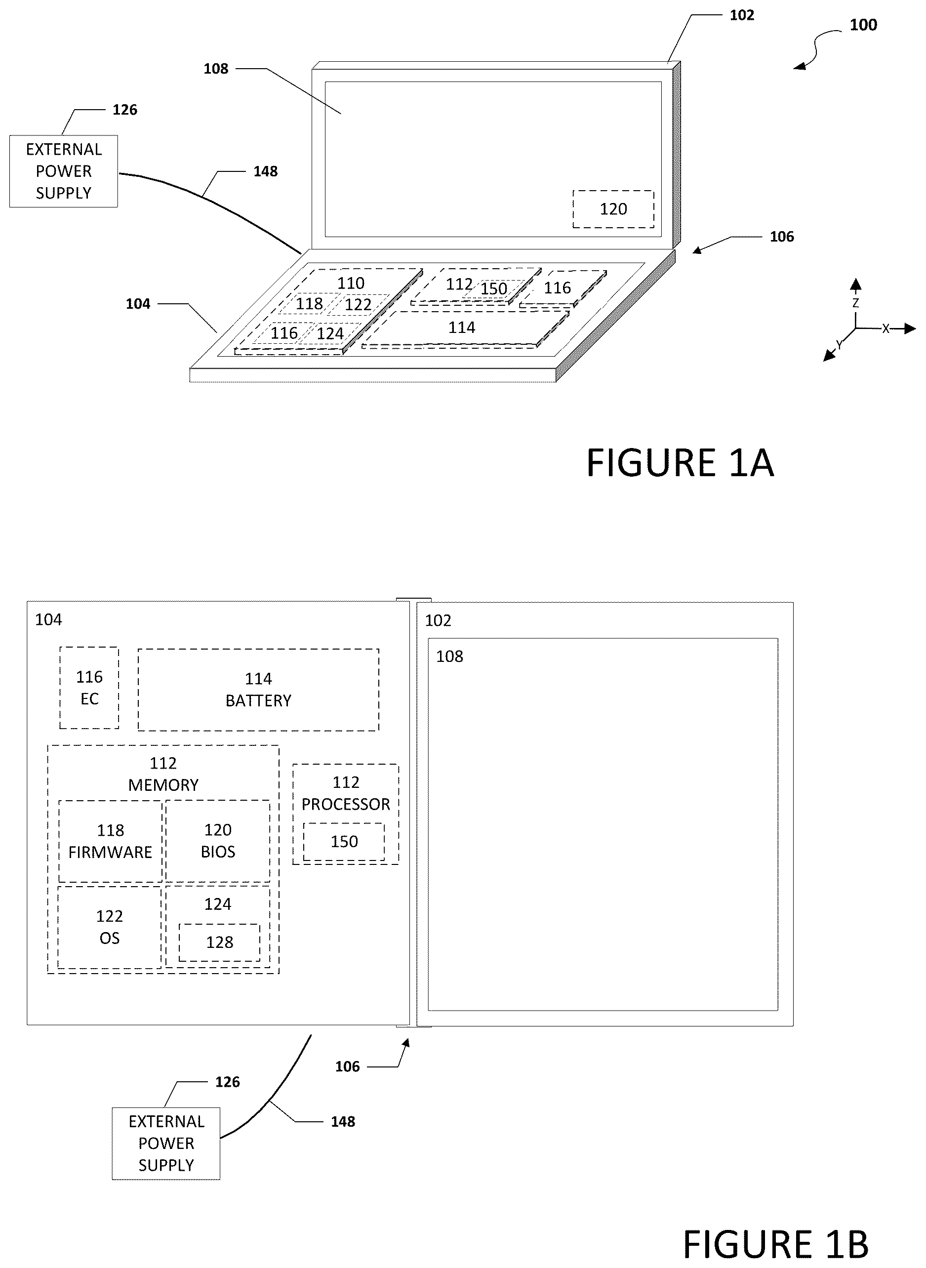 Patent US12613708 Figure 1 – Pre-operating system display brightness management based on battery condition