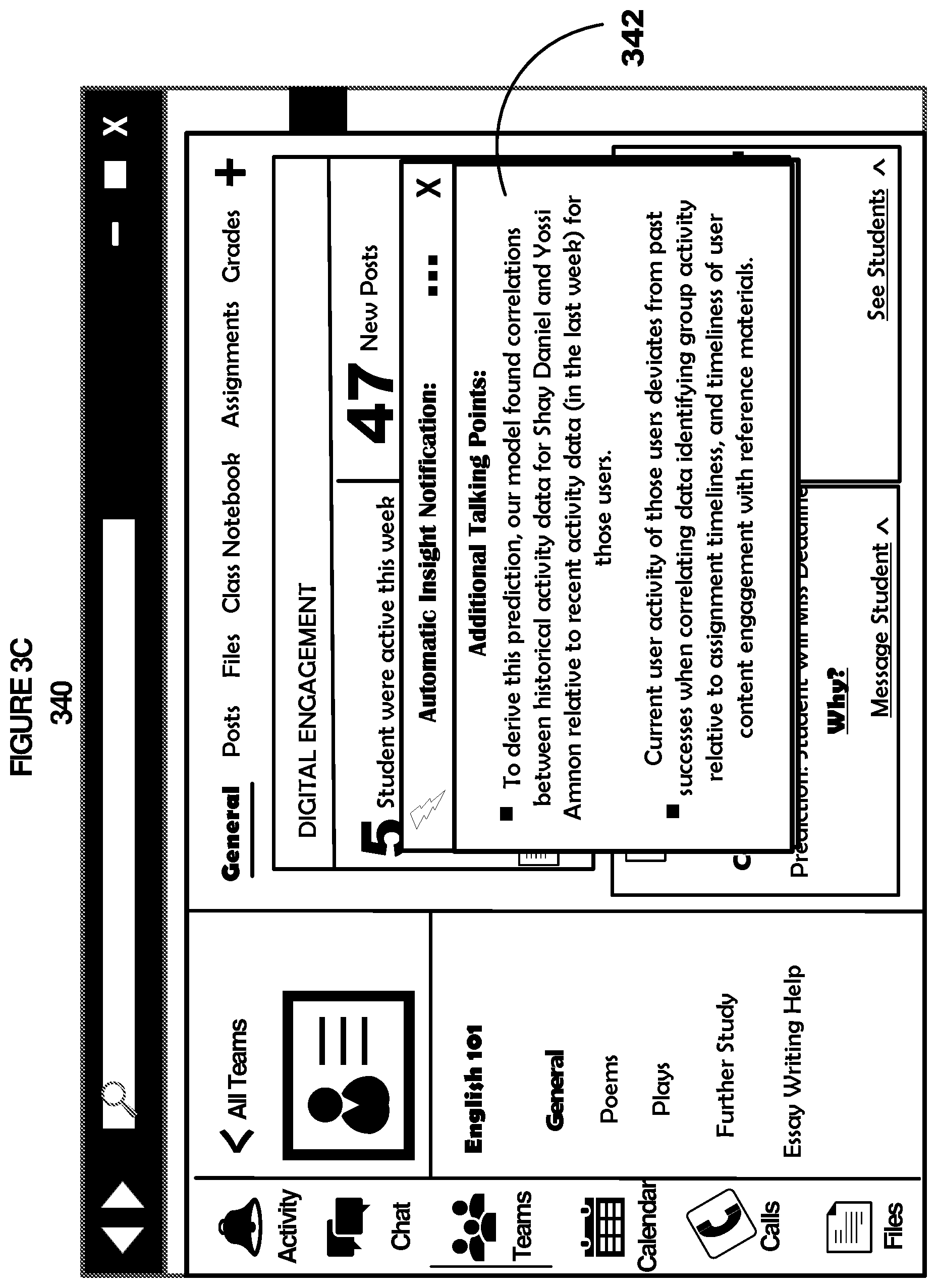 Patent US12613710 Figure 7 – Automated generation of early warning predictive insights about users