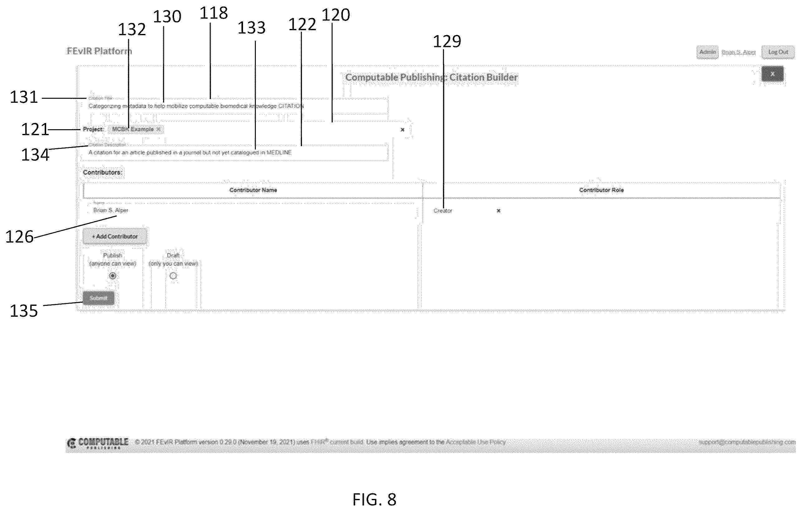 Patent US12613712 Figure 8 – System and method to support human data entry and conversion to expression in intermediate form for research knowledge