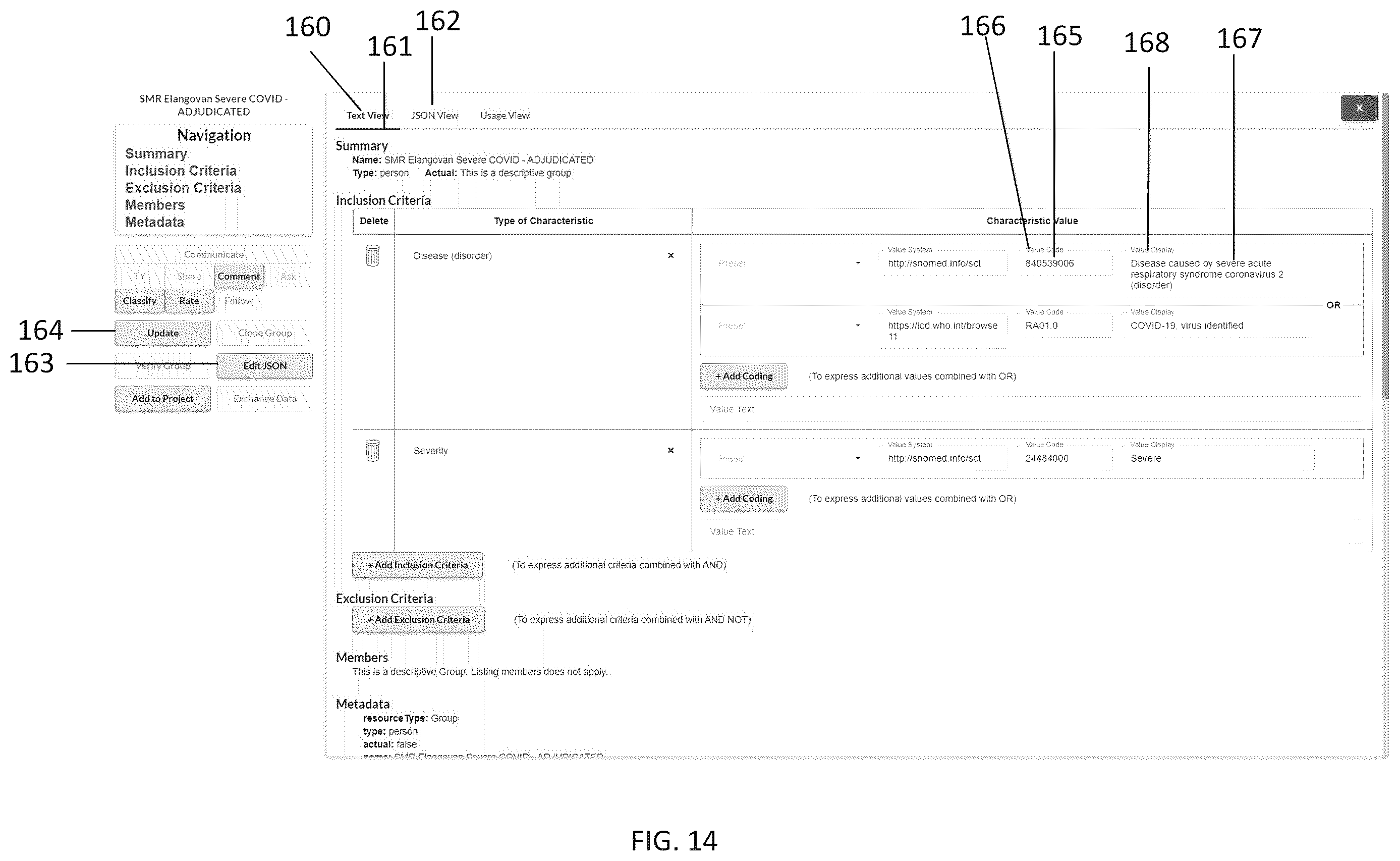 Patent US12613712 Figure 14 – System and method to support human data entry and conversion to expression in intermediate form for research knowledge