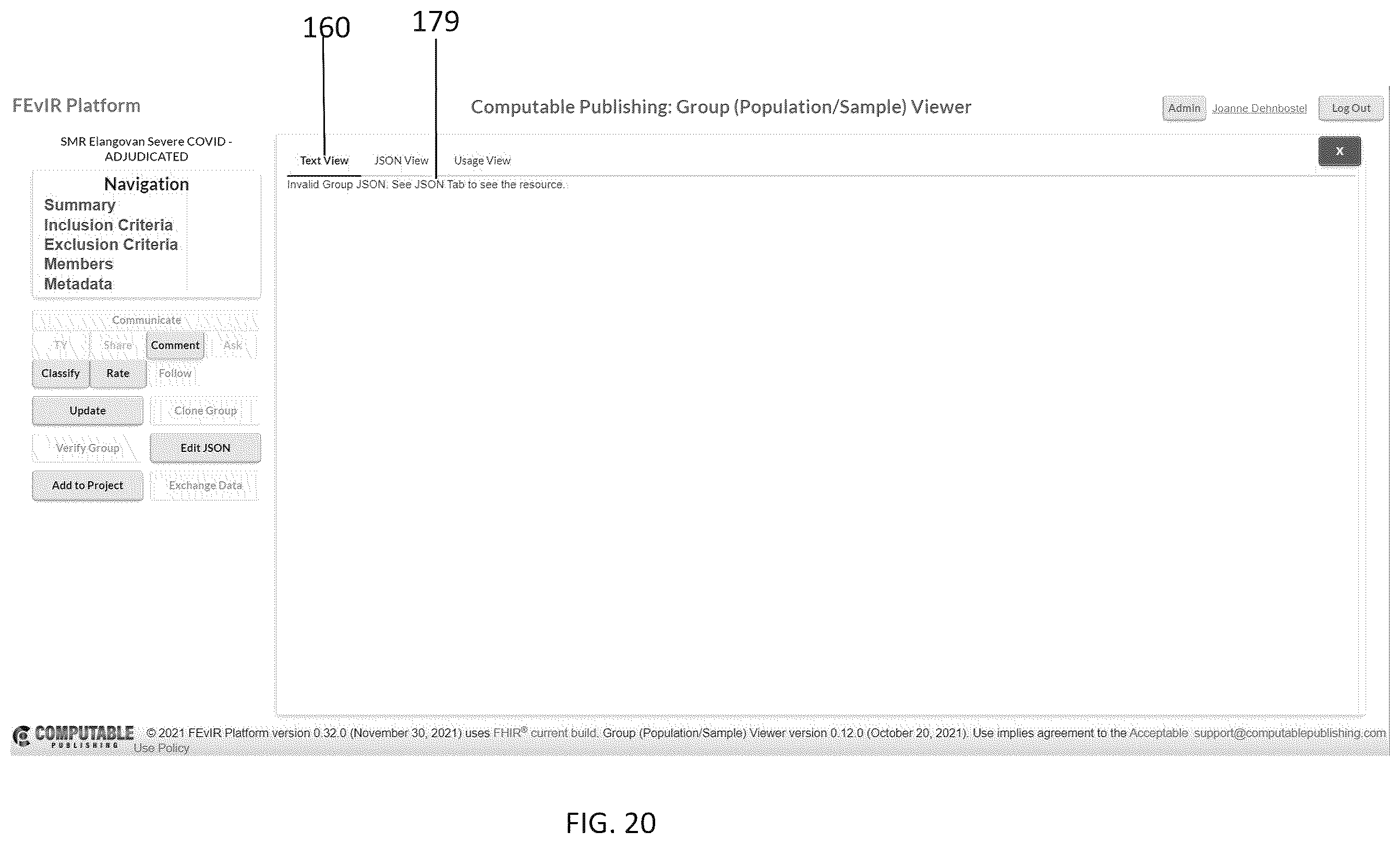 Patent US12613712 Figure 20 – System and method to support human data entry and conversion to expression in intermediate form for research knowledge