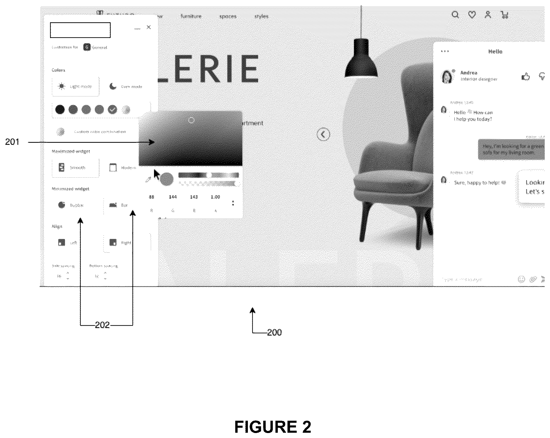 Patent US12613713 Figure 2 – System and method for on-site communication widget configuration