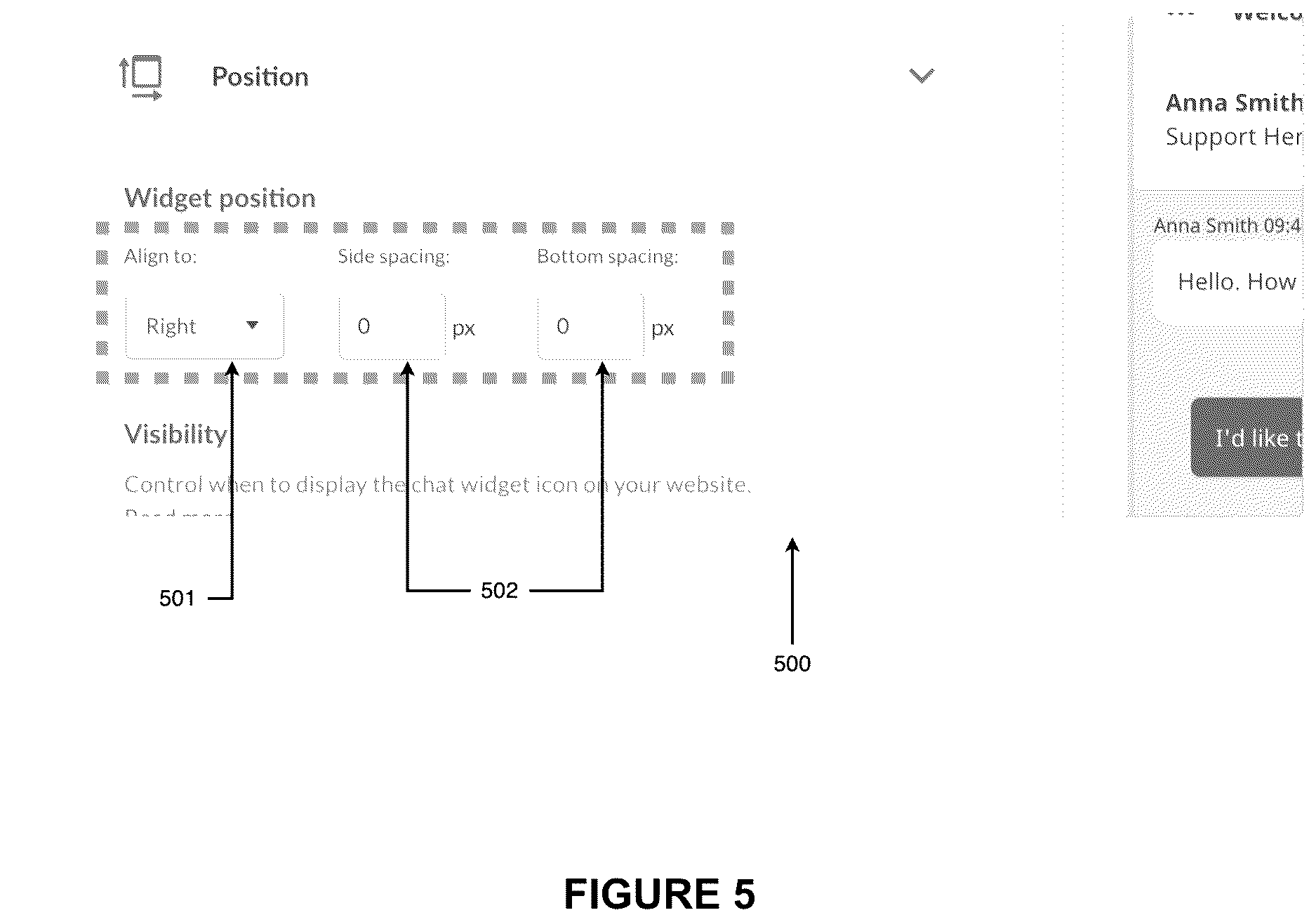 Patent US12613713 Figure 5 – System and method for on-site communication widget configuration