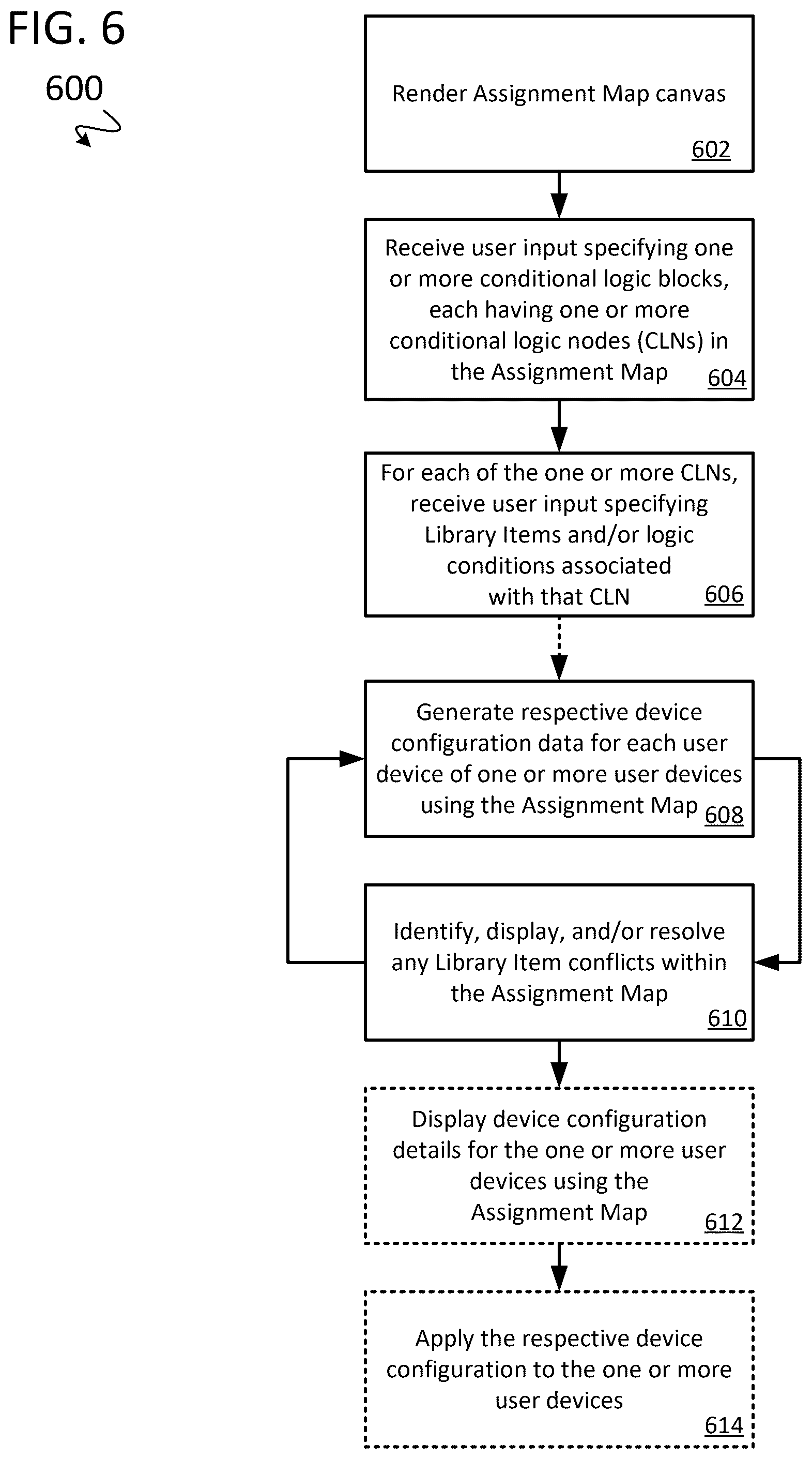 Patent US12613719 Figure 7 – User device configuration specification and conflict resolution module