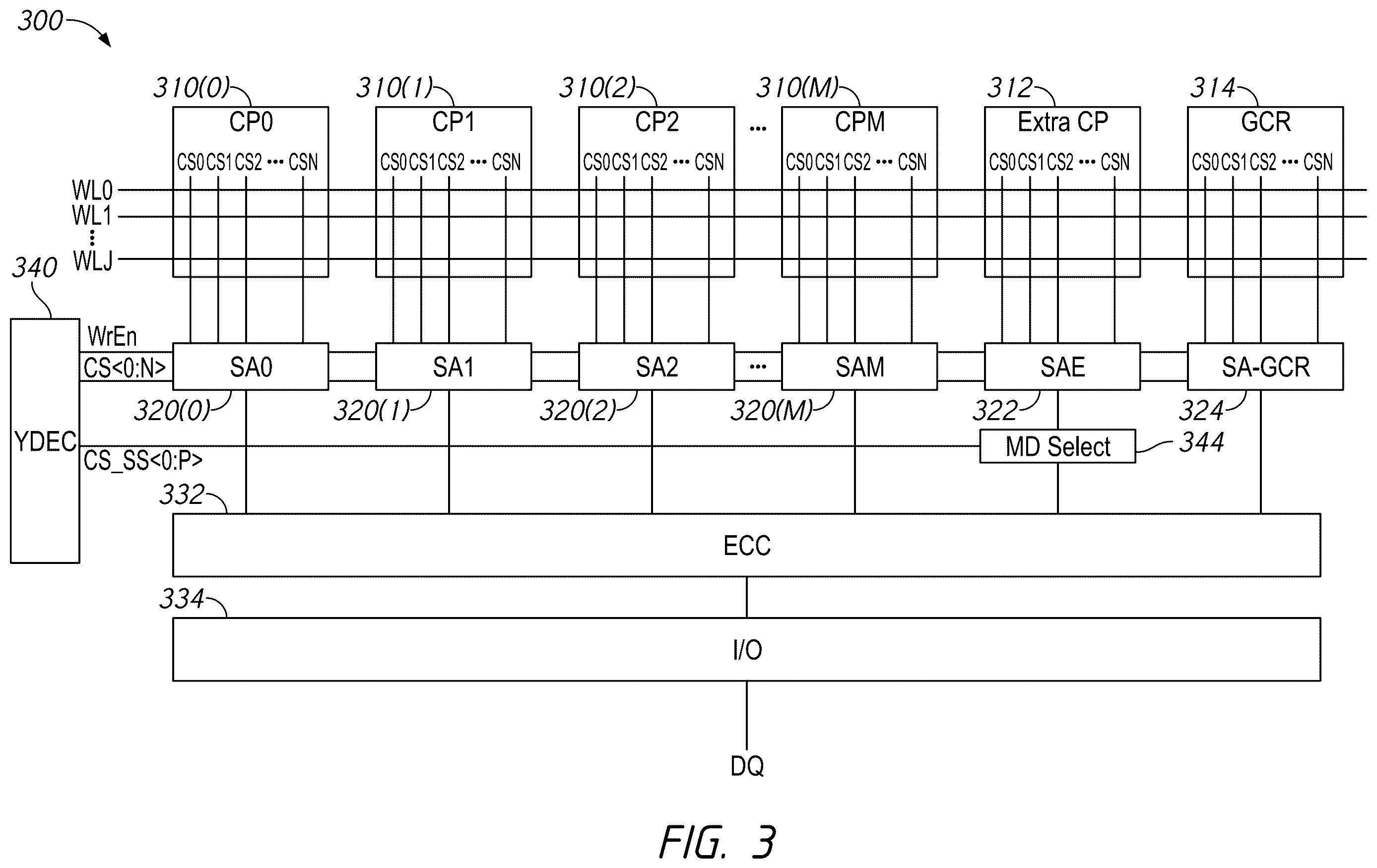 Patent US12613769 Figure 3 – Apparatuses and methods for read/modify/write single-pass metadata access operations