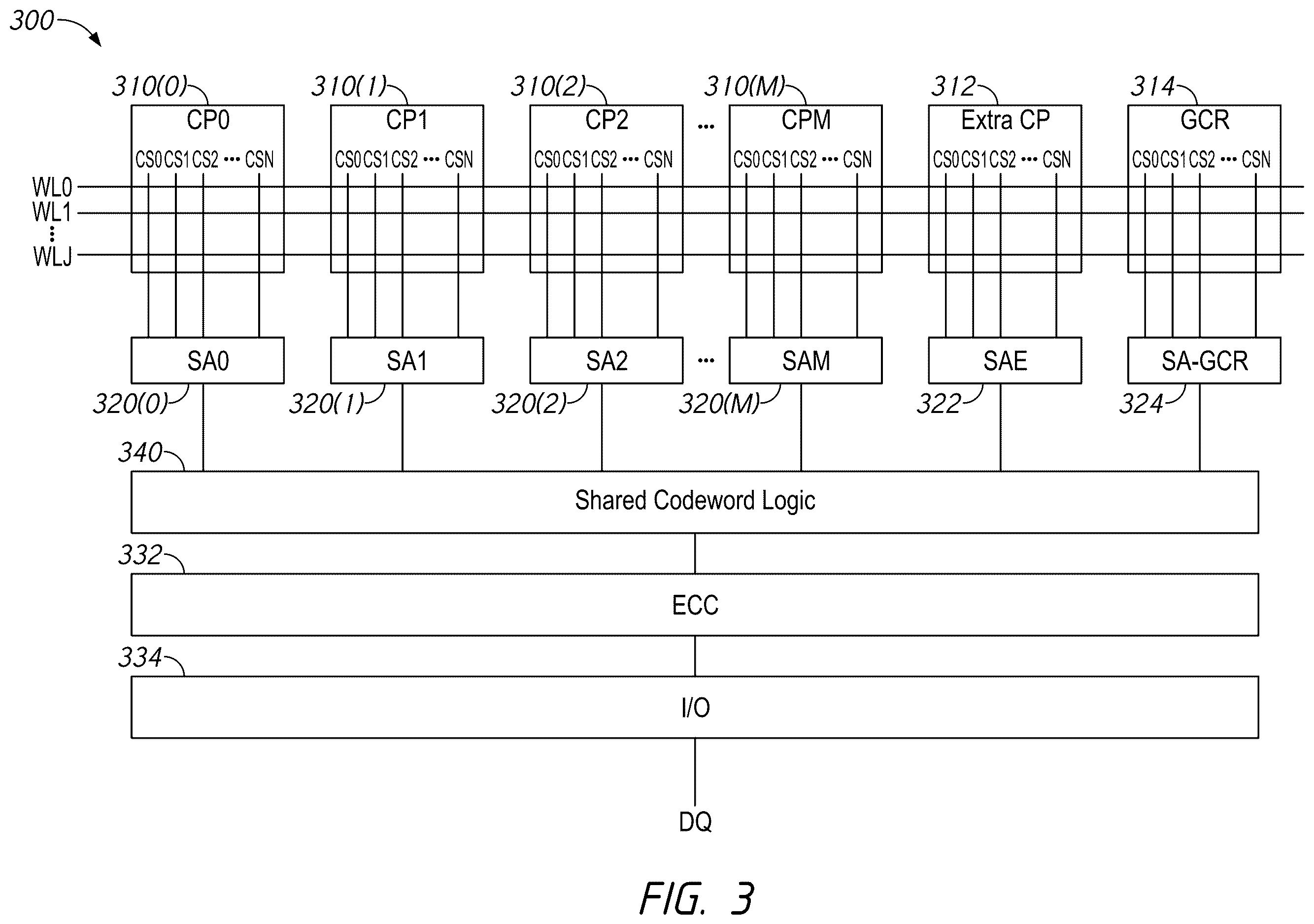 Patent US12613774 Figure 3 – Apparatuses and methods for shared codeword in 2-pass access operations