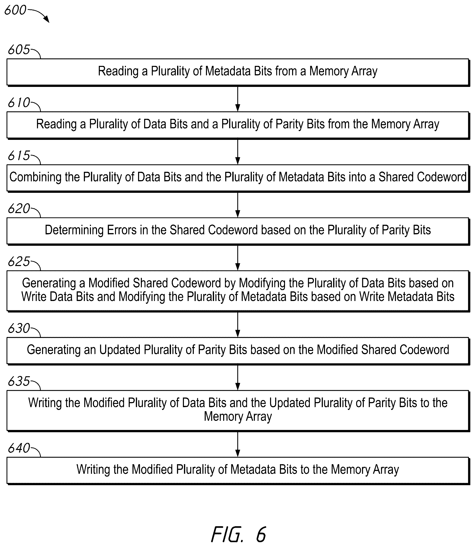 Patent US12613774 Figure 6 – Apparatuses and methods for shared codeword in 2-pass access operations