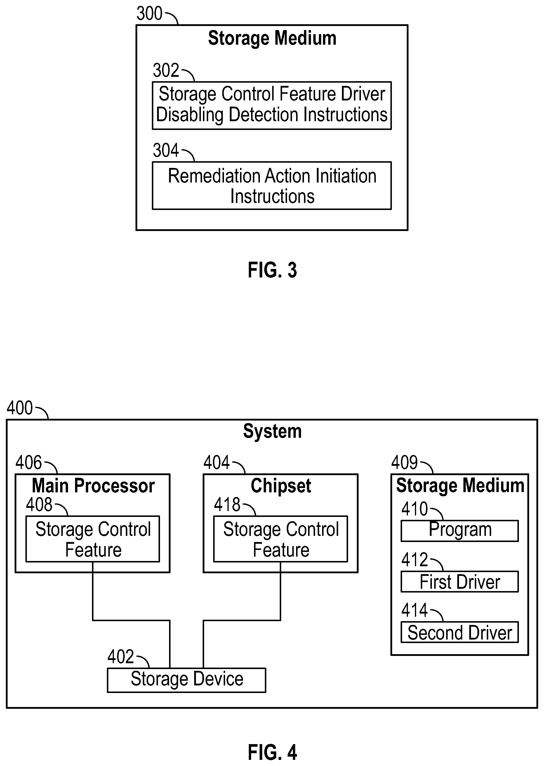 Patent US12613778 Figure 3 – Remediation action initiation responsive to storage control feature disabling