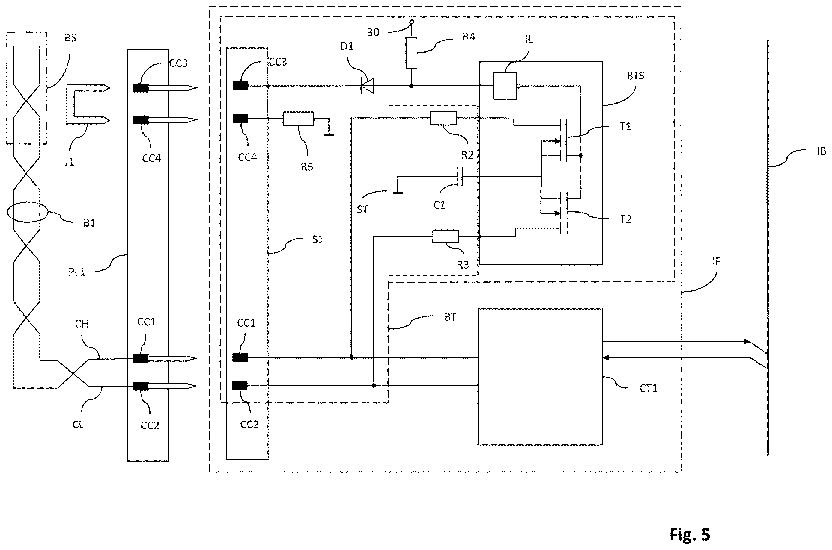 Patent US12613822 Figure 4 – Bus node and plug-in connector for a communication bus system with bus termination configuration component