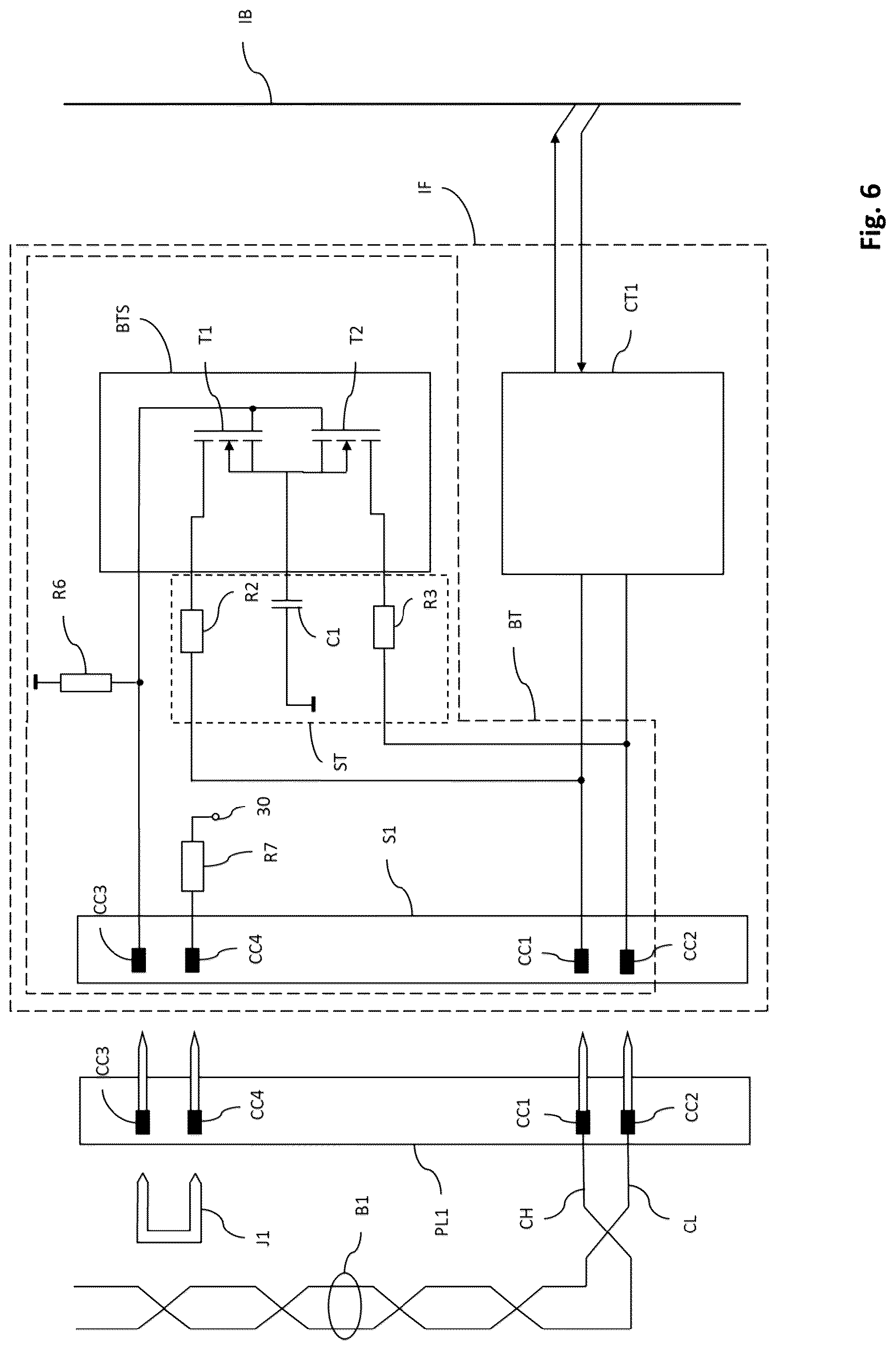 Patent US12613822 Figure 5 – Bus node and plug-in connector for a communication bus system with bus termination configuration component