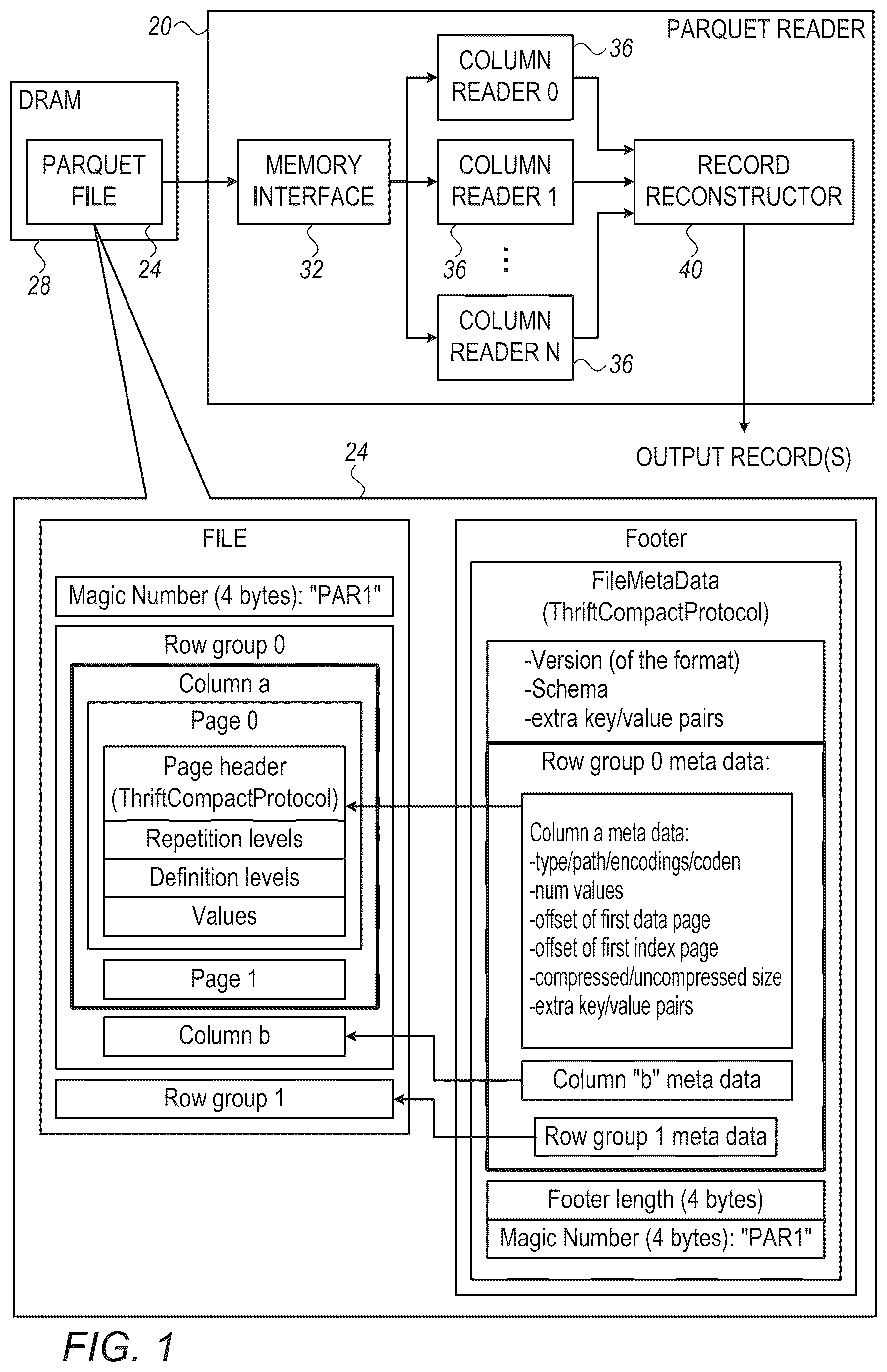 Patent US12613835 Figure 1 – Hardware-implemented file reader