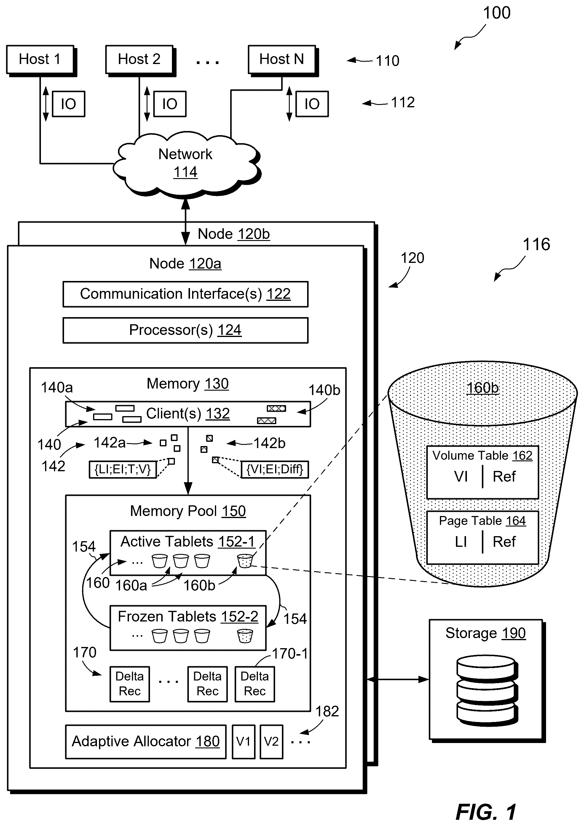 Patent US12613836 Figure 1 – Managing space-accounting metadata