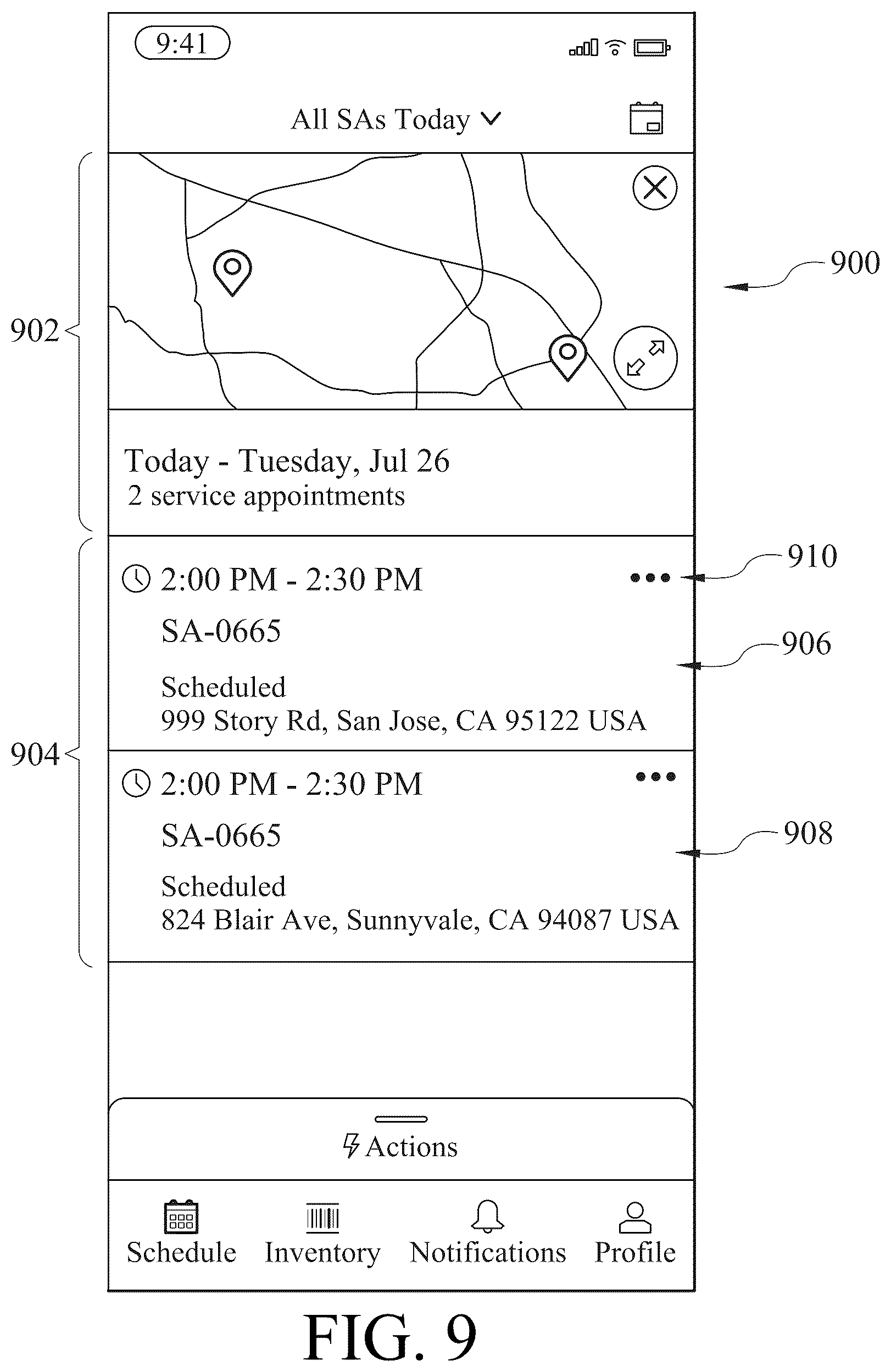 Patent US12613855 Figure 9 – Database systems and methods for client-side initiation of server-side actions
