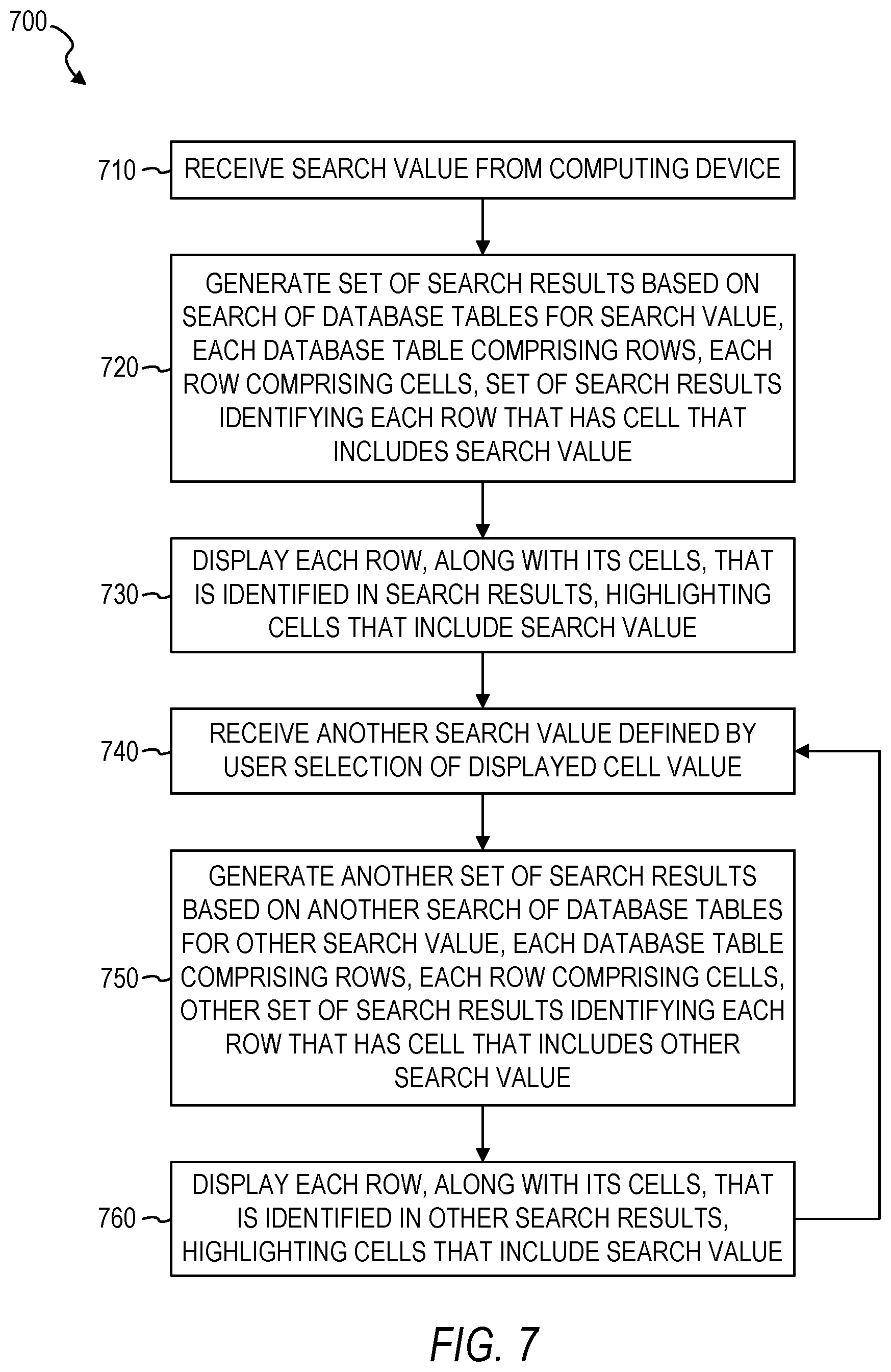 Patent US12613876 Figure 7 – Database value exploration system