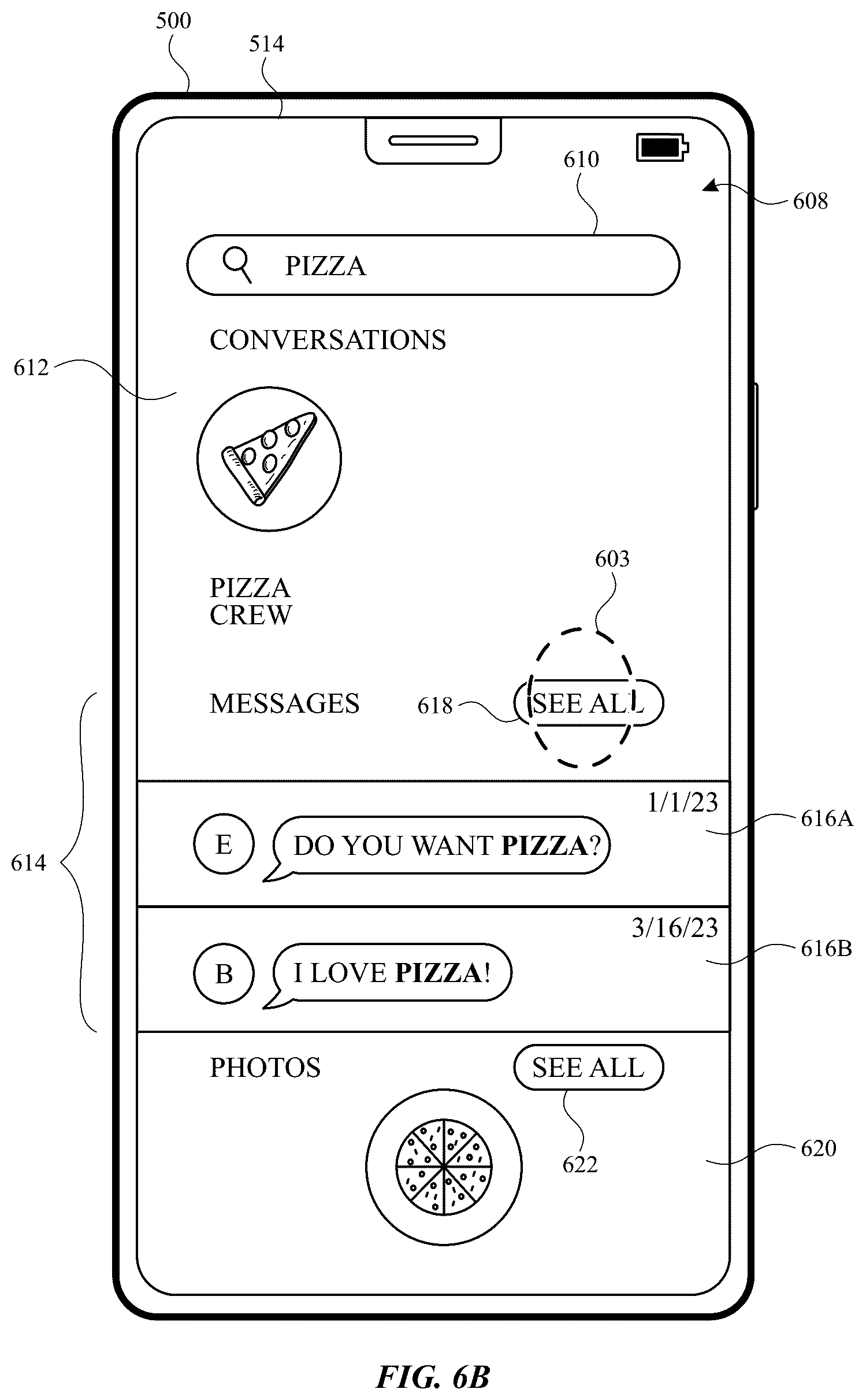 Patent US12613877 Figure 16 – User interfaces for searching in messages