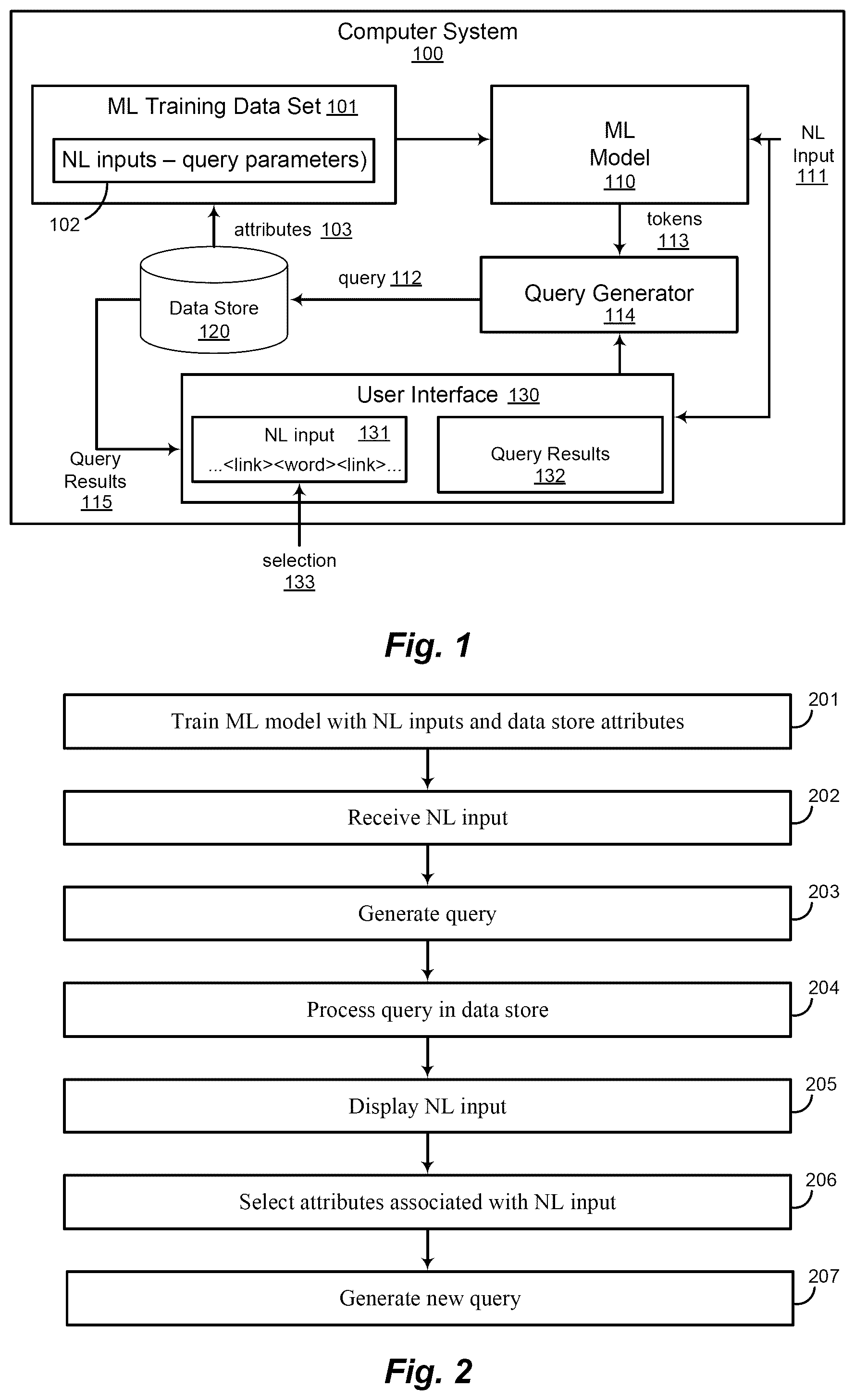 Patent US12613893 Figure 1 – Natural language data query systems and methods