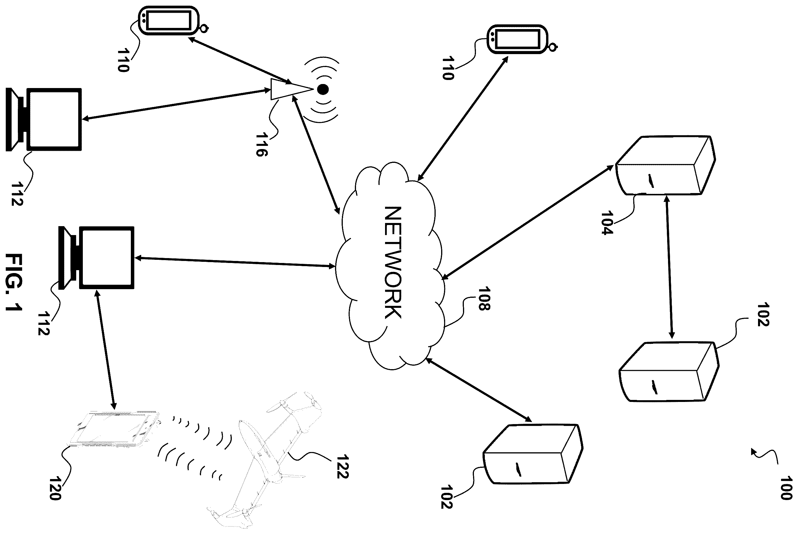 Patent US12613908 — Methods and systems for cloud-based management of images captured by aerial vehicles — Figure 1