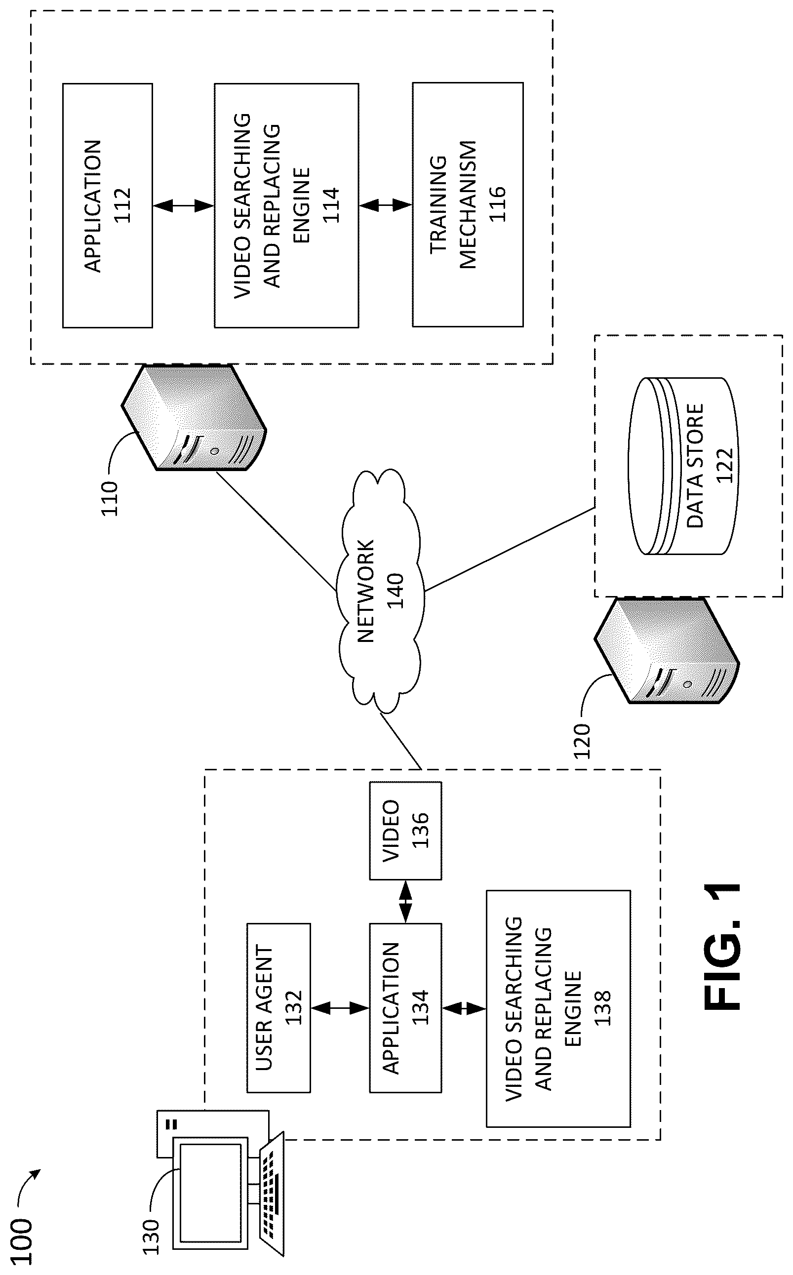 Patent US12613914 Figure 1 – System and method of providing search and replace functionality for videos