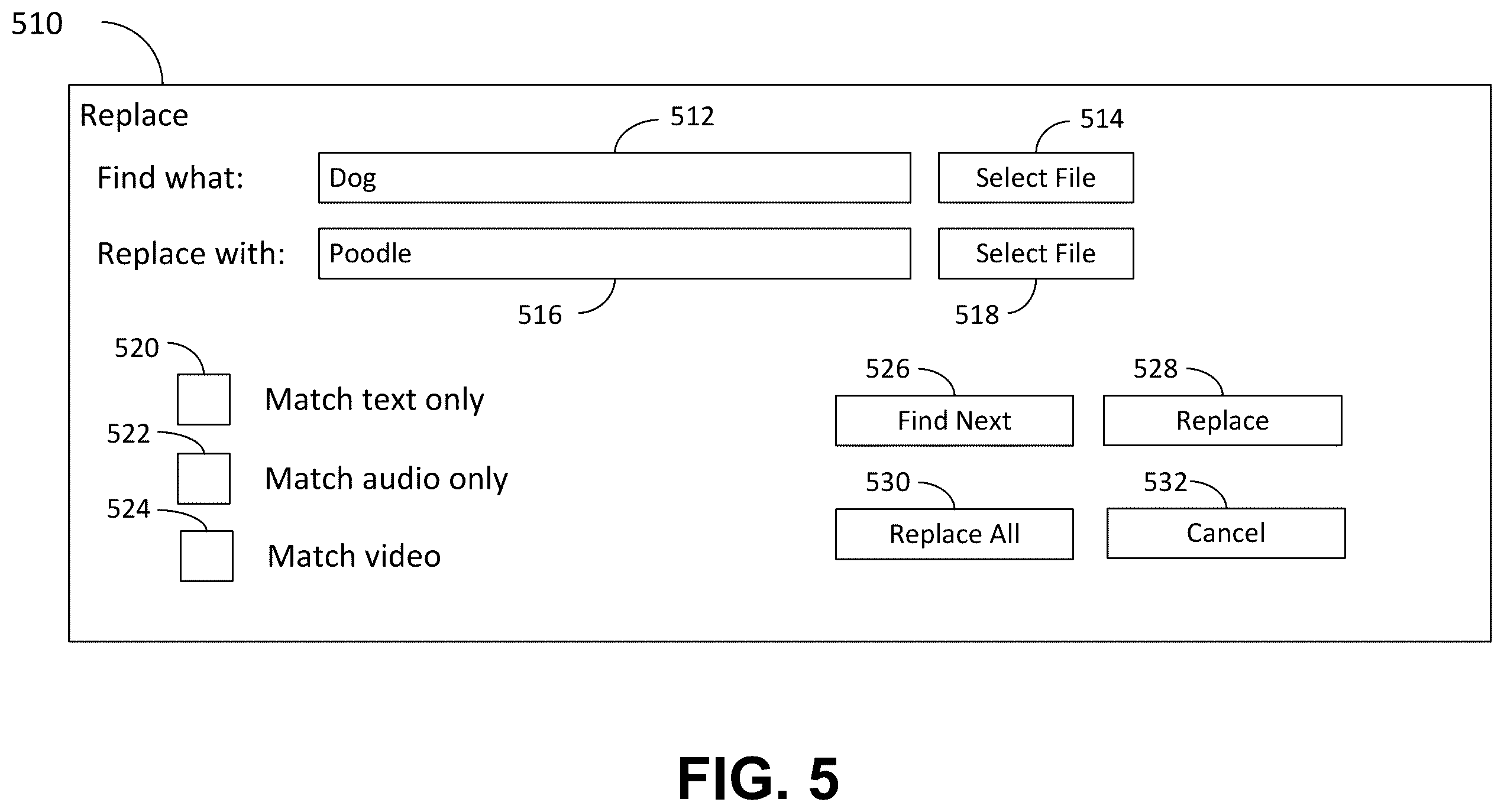 Patent US12613914 Figure 5 – System and method of providing search and replace functionality for videos