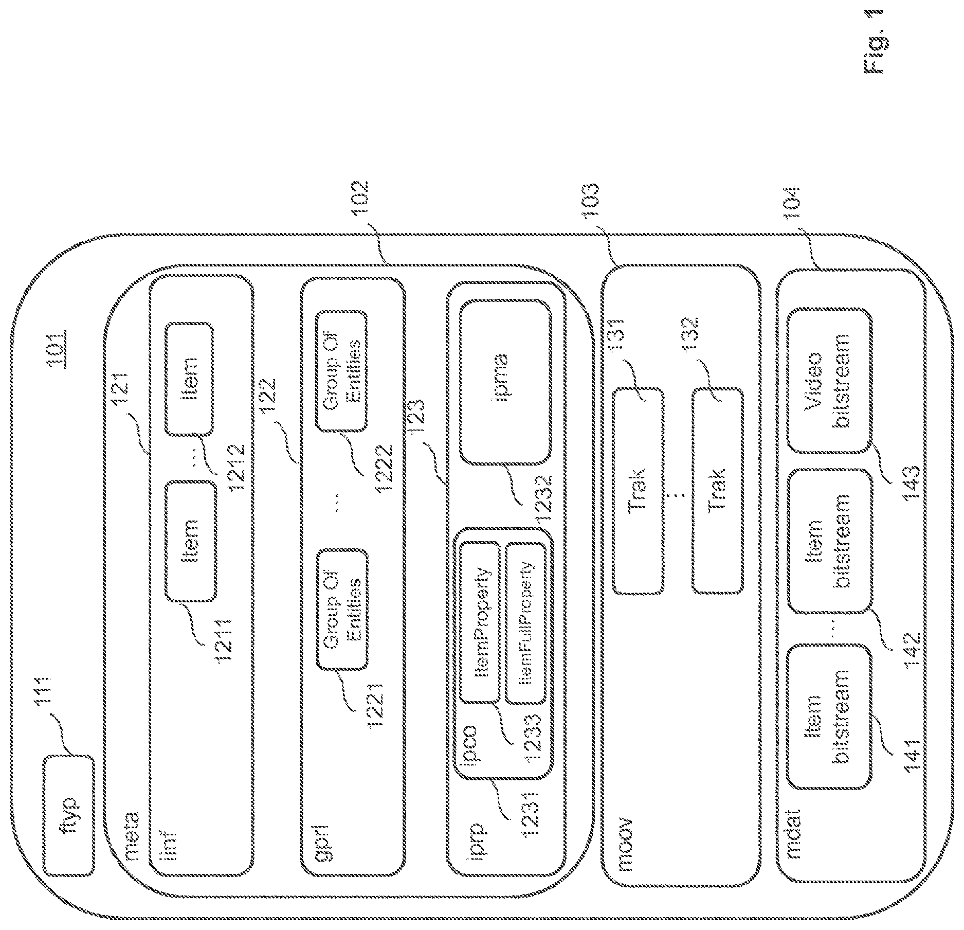 Patent US12613923 — Method and apparatus for encapsulating images in a file — Figure 1