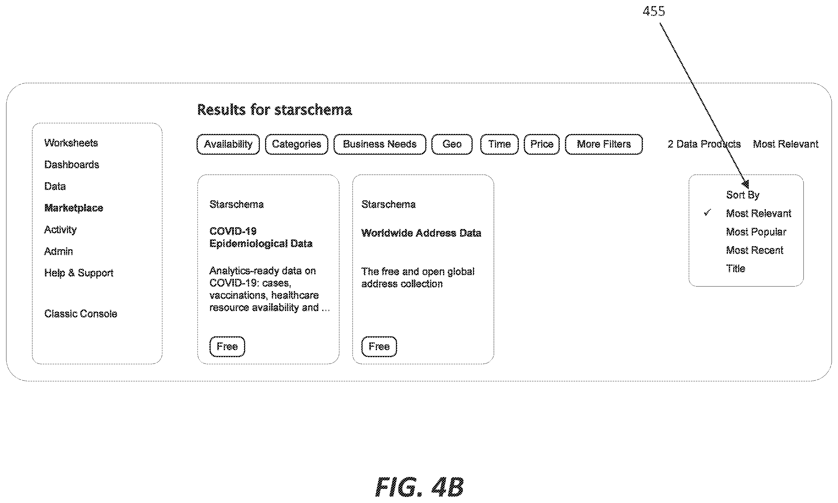 Patent US12613928 Figure 5 – Data listing search utilizing large language models