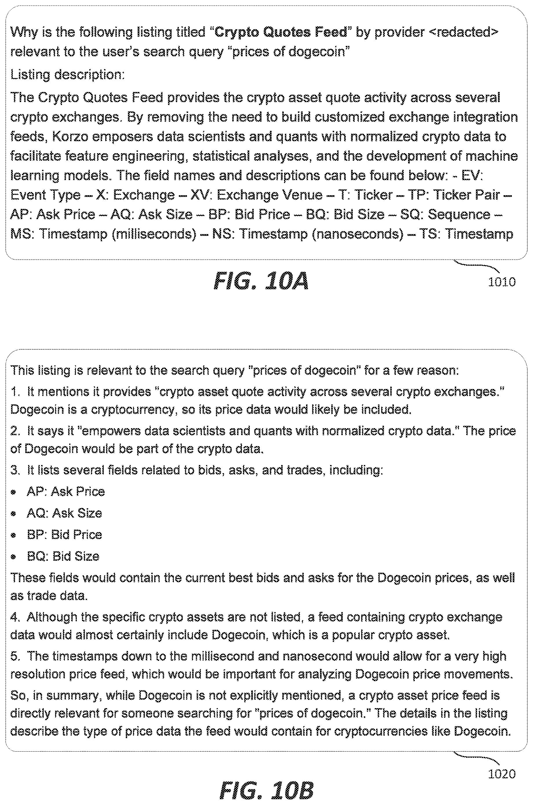 Patent US12613928 Figure 12 – Data listing search utilizing large language models