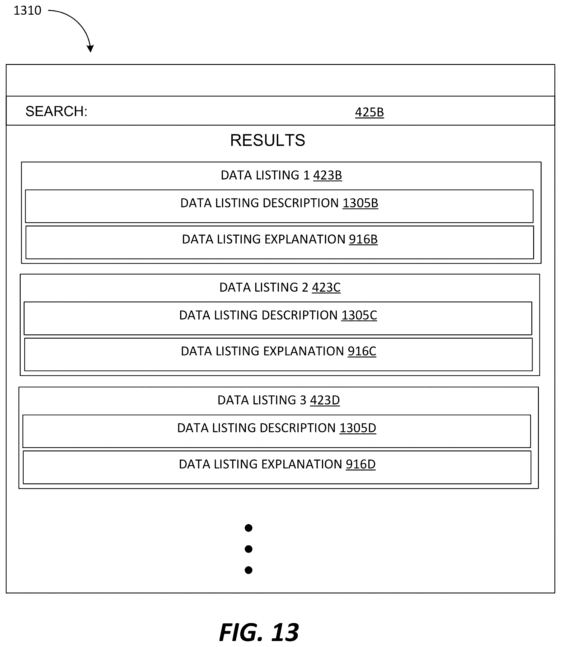 Patent US12613928 Figure 15 – Data listing search utilizing large language models