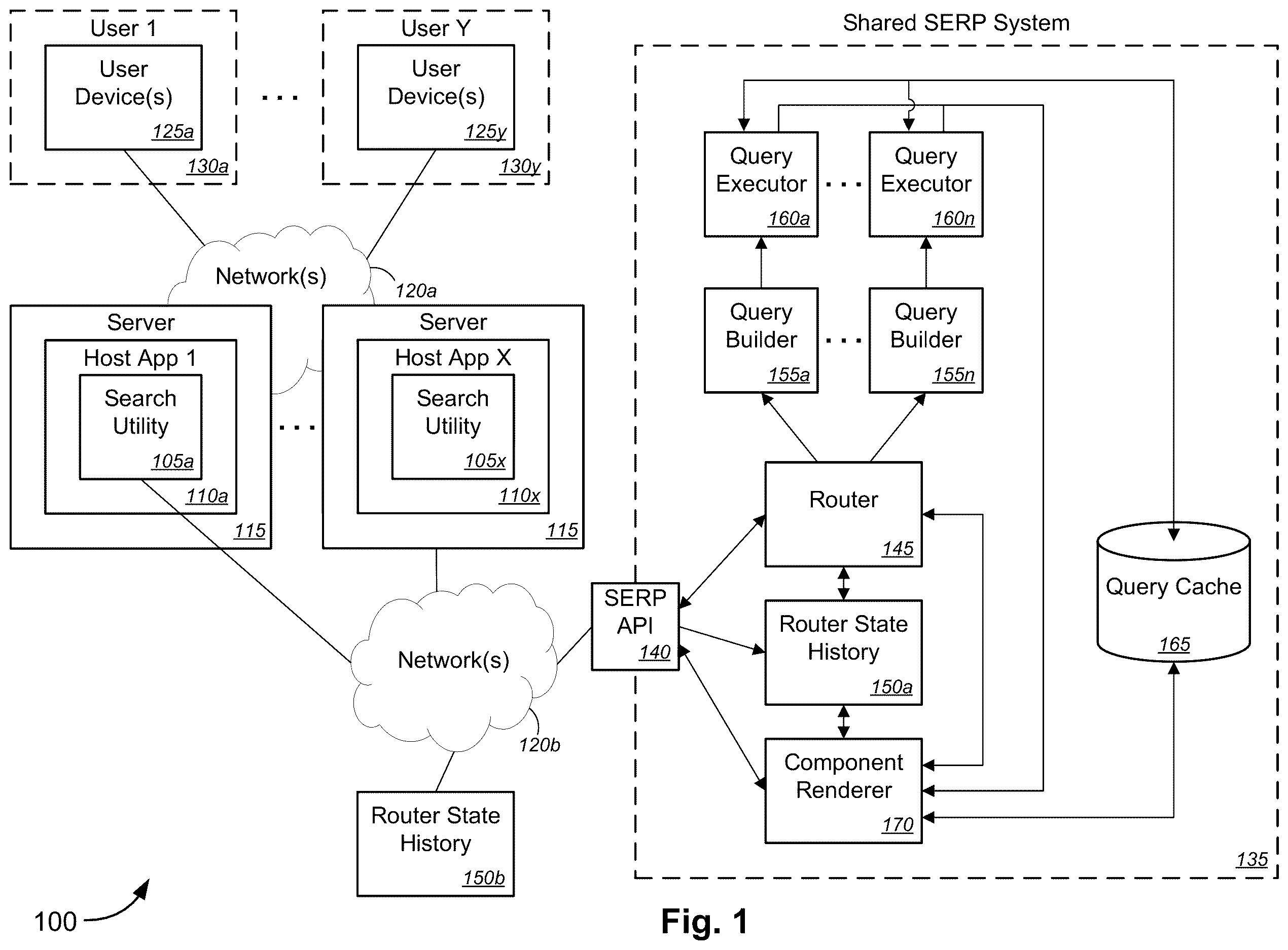 Patent US12613931 Figure 1 – Adaptable embedded search engine functionality