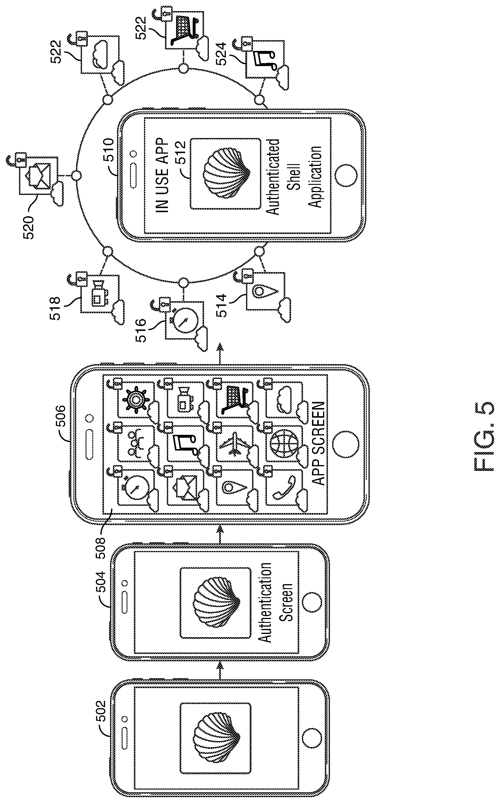 Patent US12613944 Figure 5 – Portal application as authenticator
