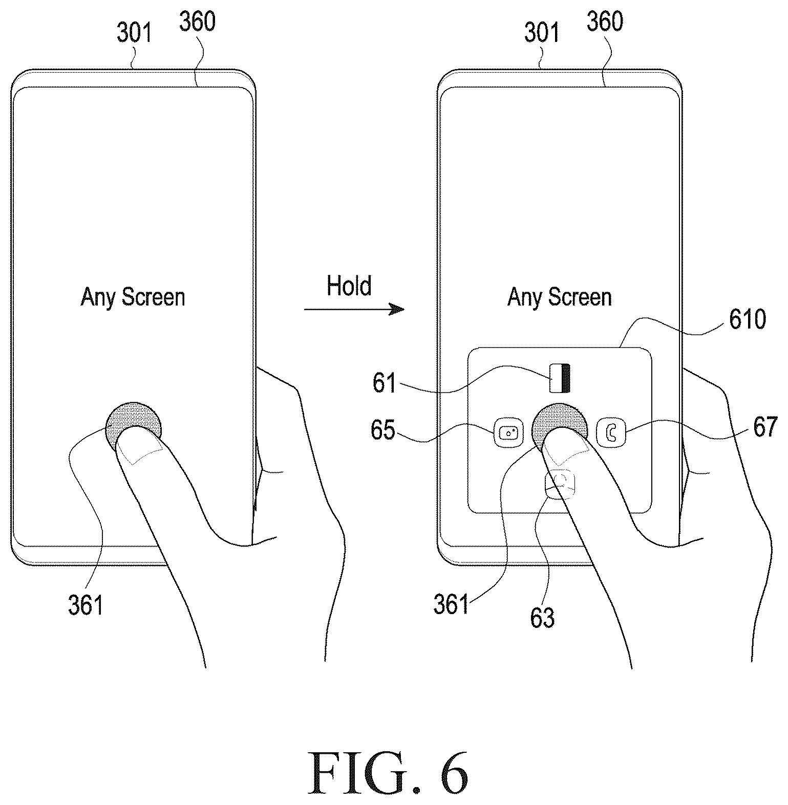 Patent US12613950 Figure 7 – Electronic device, and user interface method using biometric recognition in electronic device