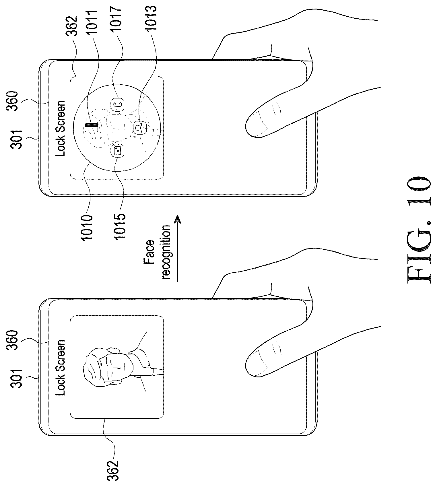 Patent US12613950 Figure 15 – Electronic device, and user interface method using biometric recognition in electronic device