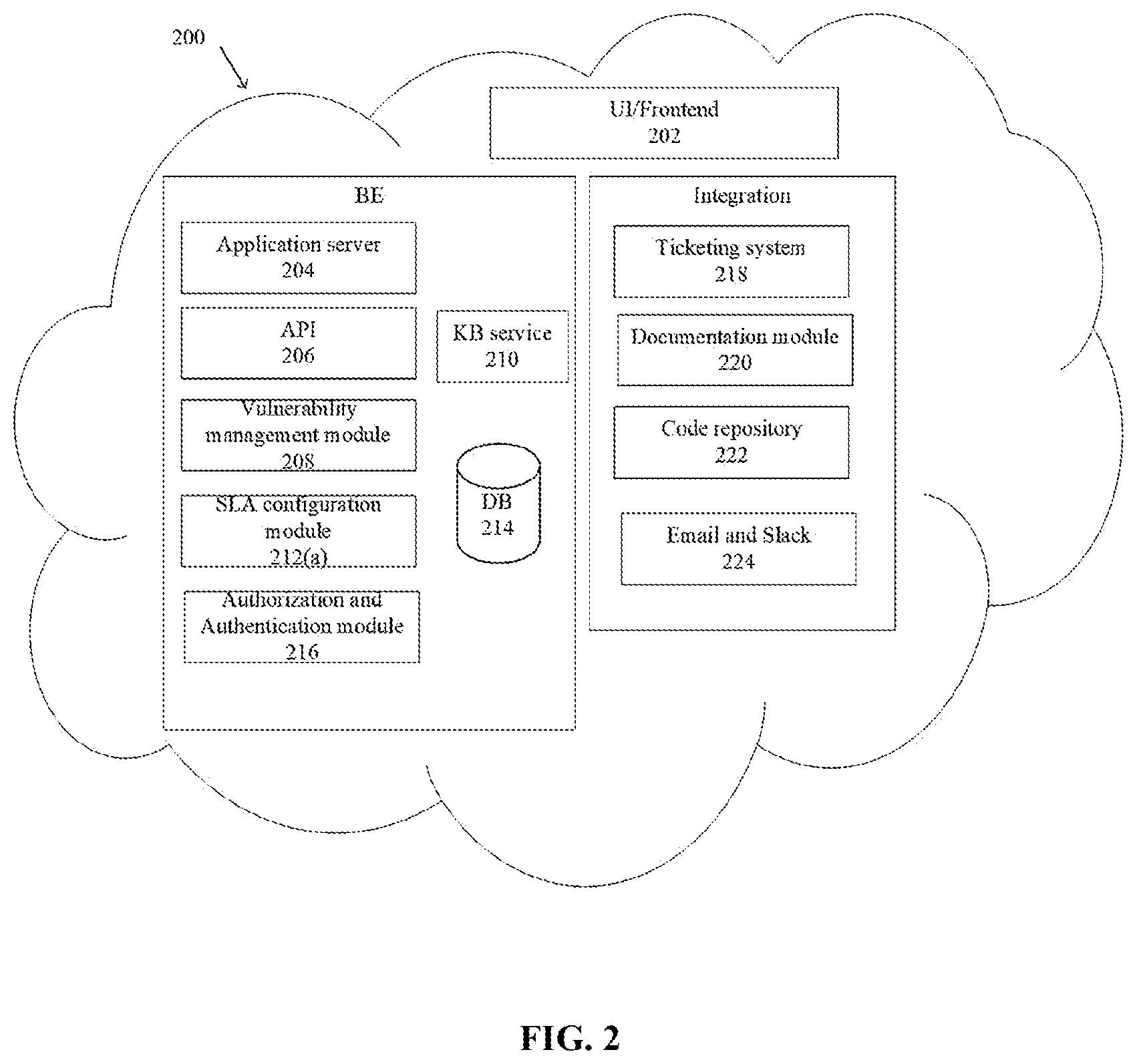 Patent US12613973 Figure 2 – System and a method for managing knowledge for solving vulnerable issues using organizational knowledge base