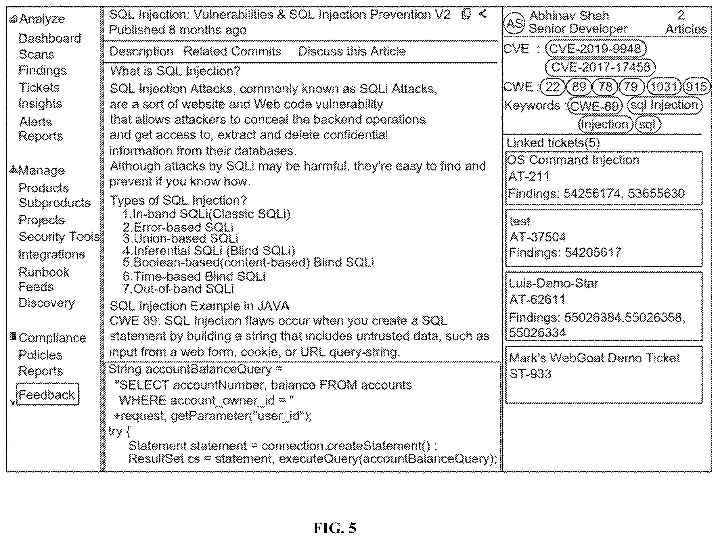 Patent US12613973 Figure 5 – System and a method for managing knowledge for solving vulnerable issues using organizational knowledge base