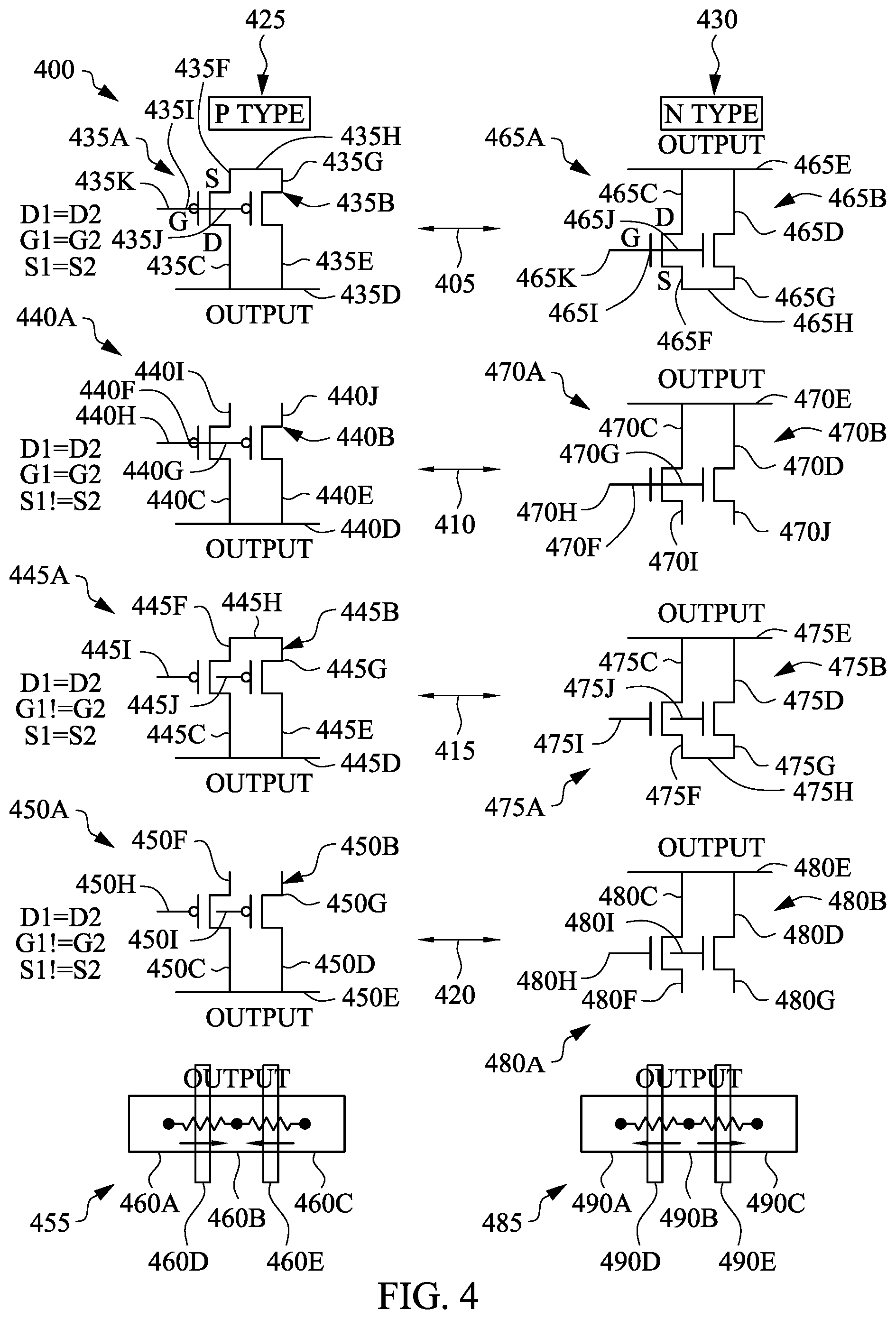 Patent US12614015 Figure 4 – System and method for transistor placement in standard cell layout