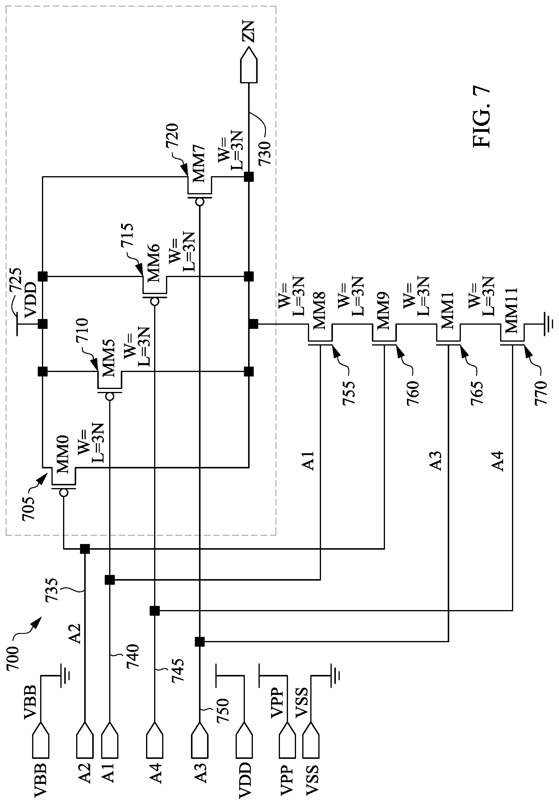 Patent US12614015 Figure 7 – System and method for transistor placement in standard cell layout