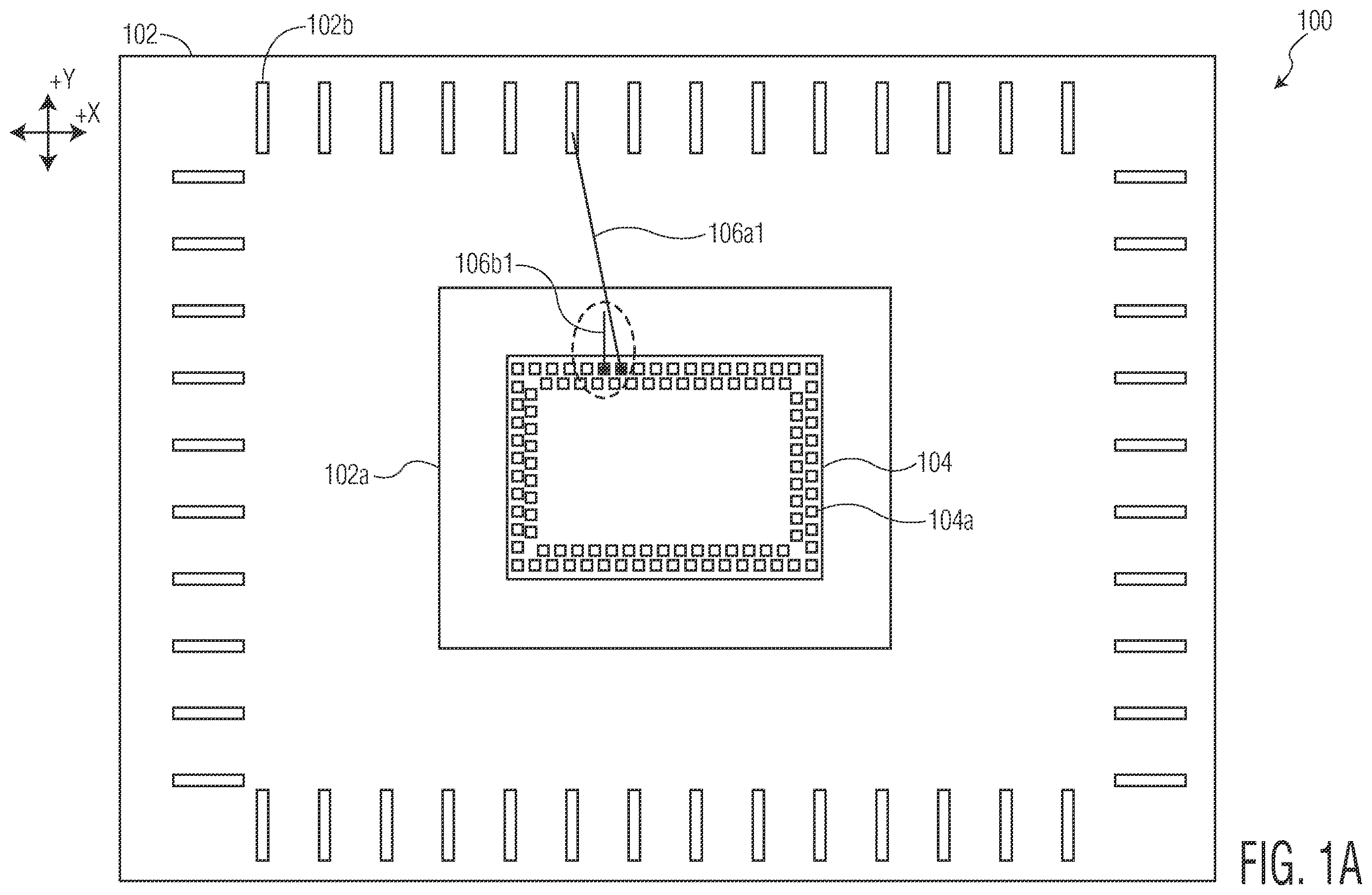 Patent US12614019 Figure 1 – Methods of determining an effect of electronic component placement accuracy on wire loops in a semiconductor package, and related methods